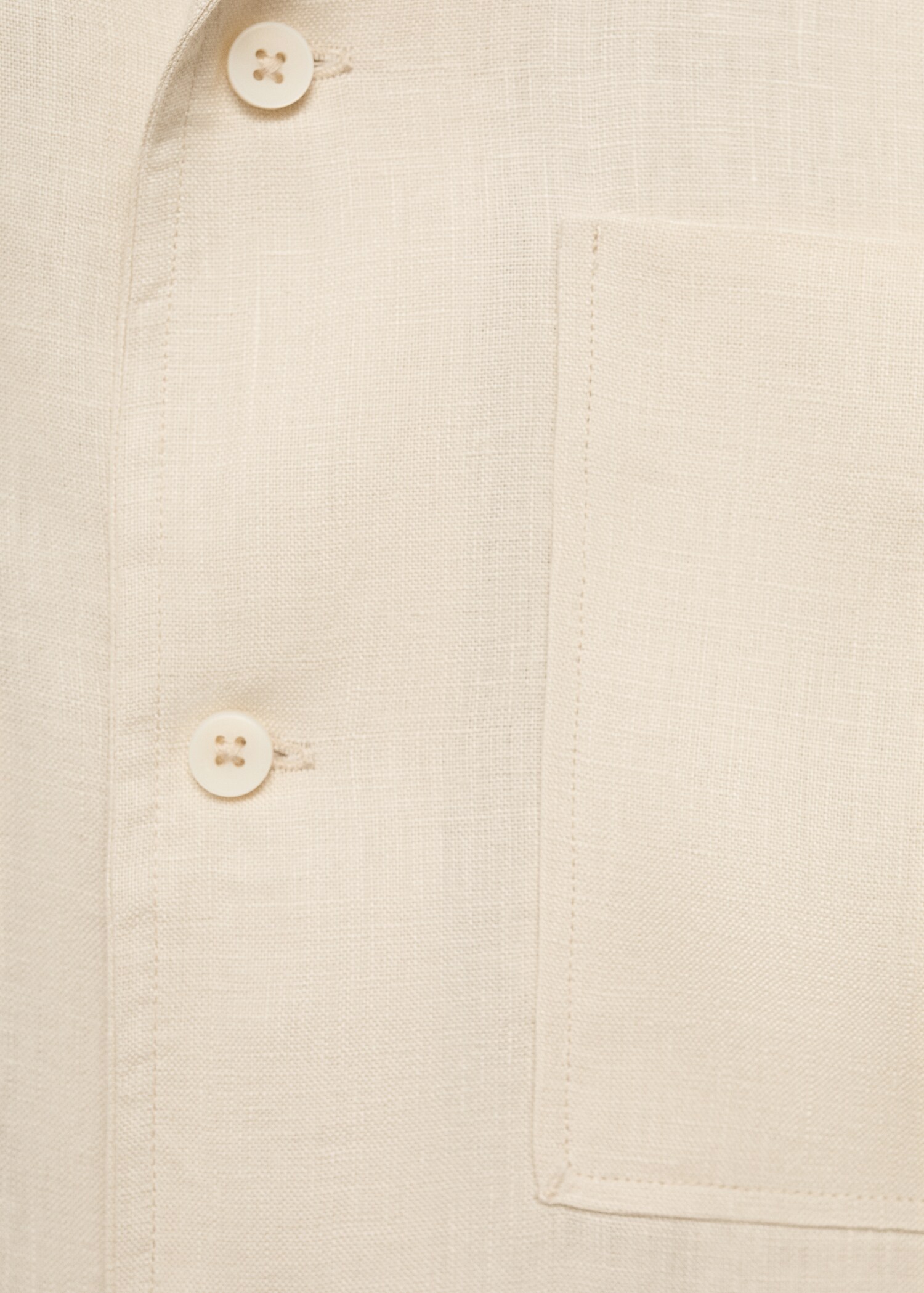 100% linen bowling-collar shirt - Details of the article 0