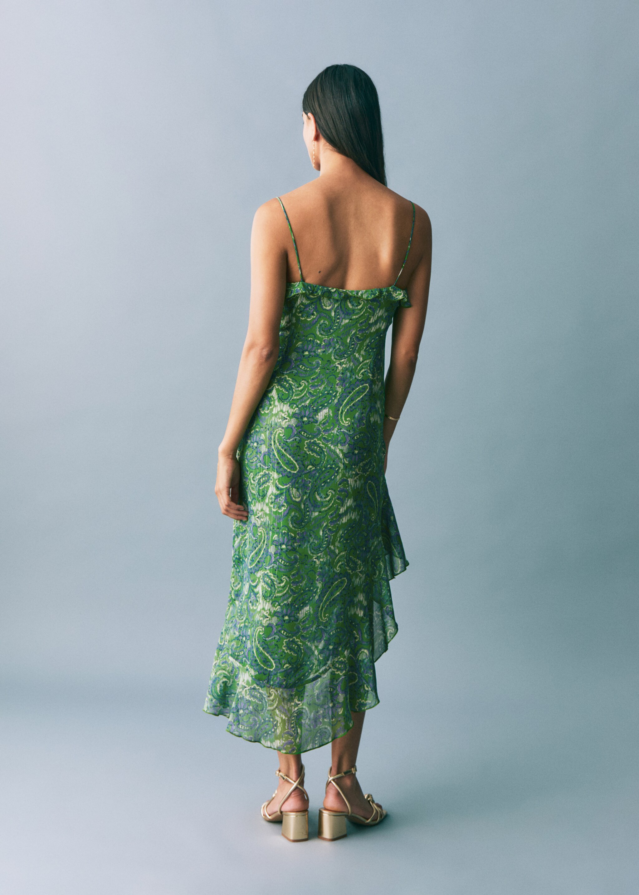 Vestido estampado volantes - Reverso del artículo