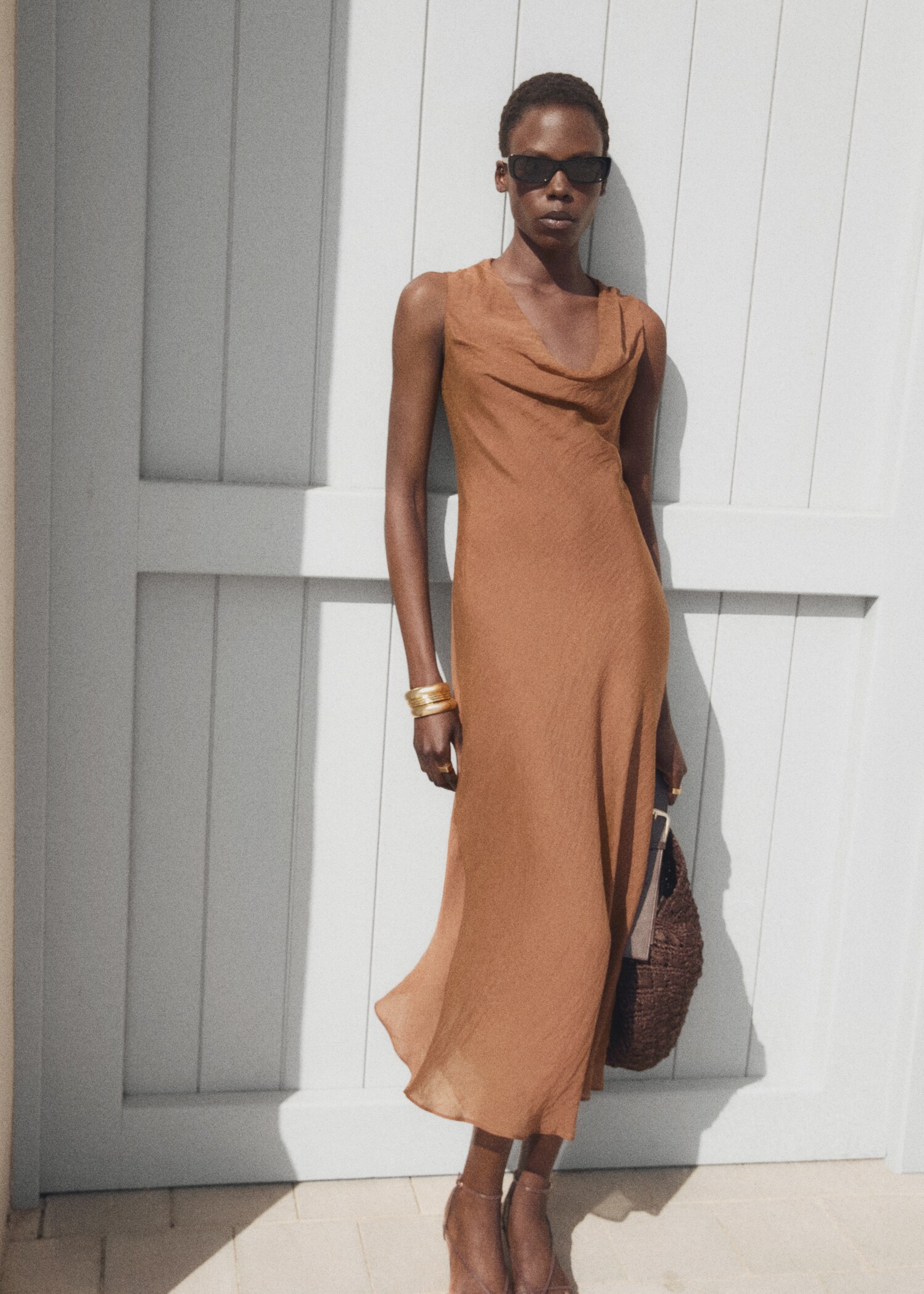 Draped-neck lyocell dress - Details of the article 6