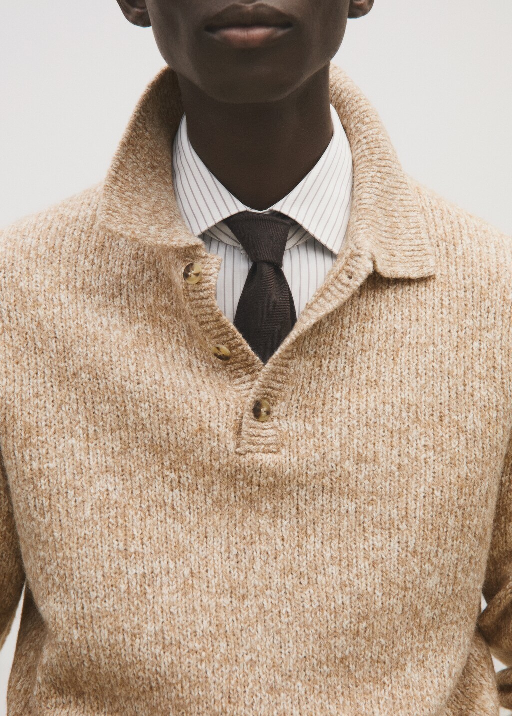 Knitted wool blend polo sweater - Men | MANGO USA Knitted wool blend polo sweater - Men | MANGO USA