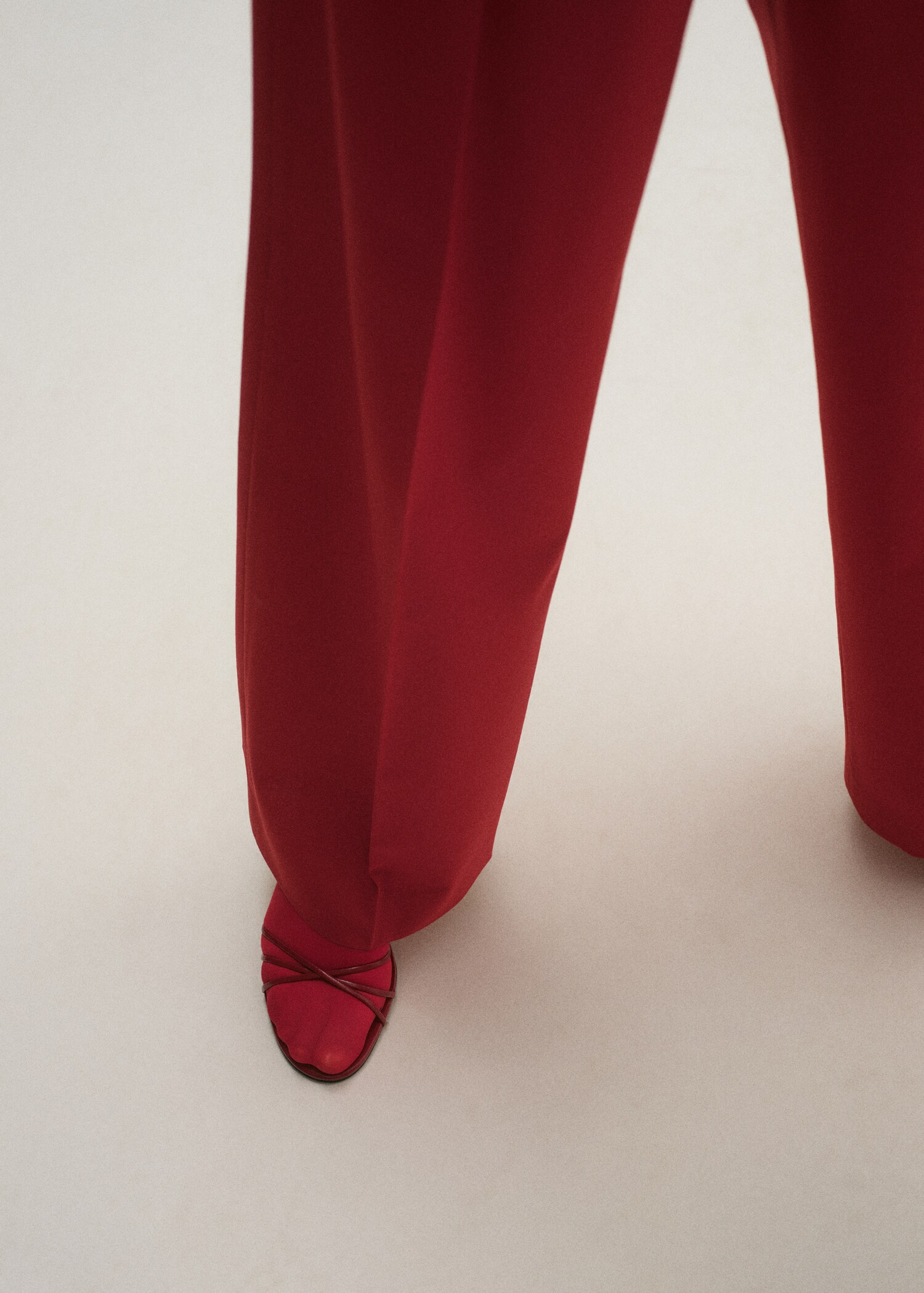 Wide leg wool-blend suit pants - Details of the article 1