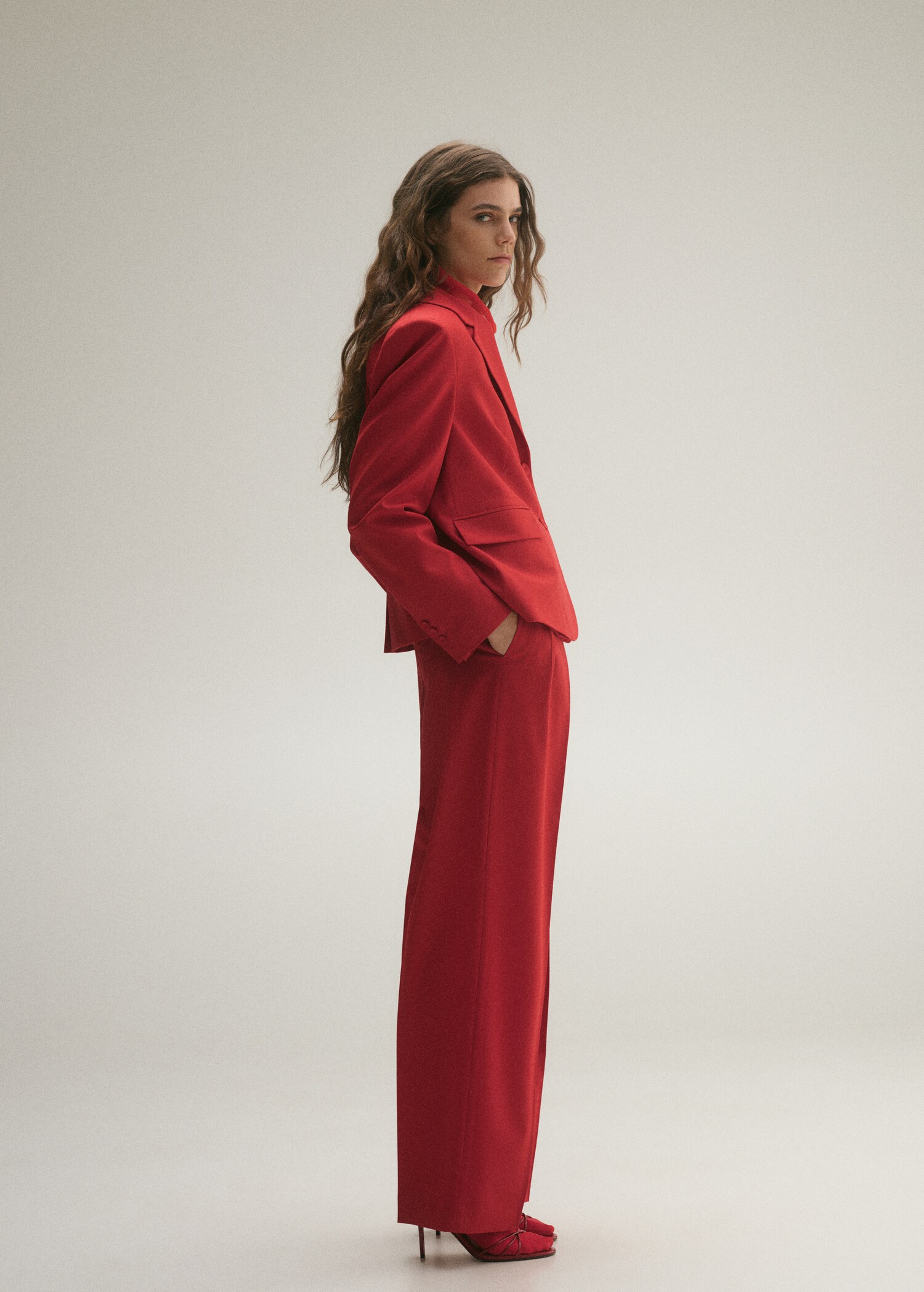 Wide leg wool-blend suit pants - General plane