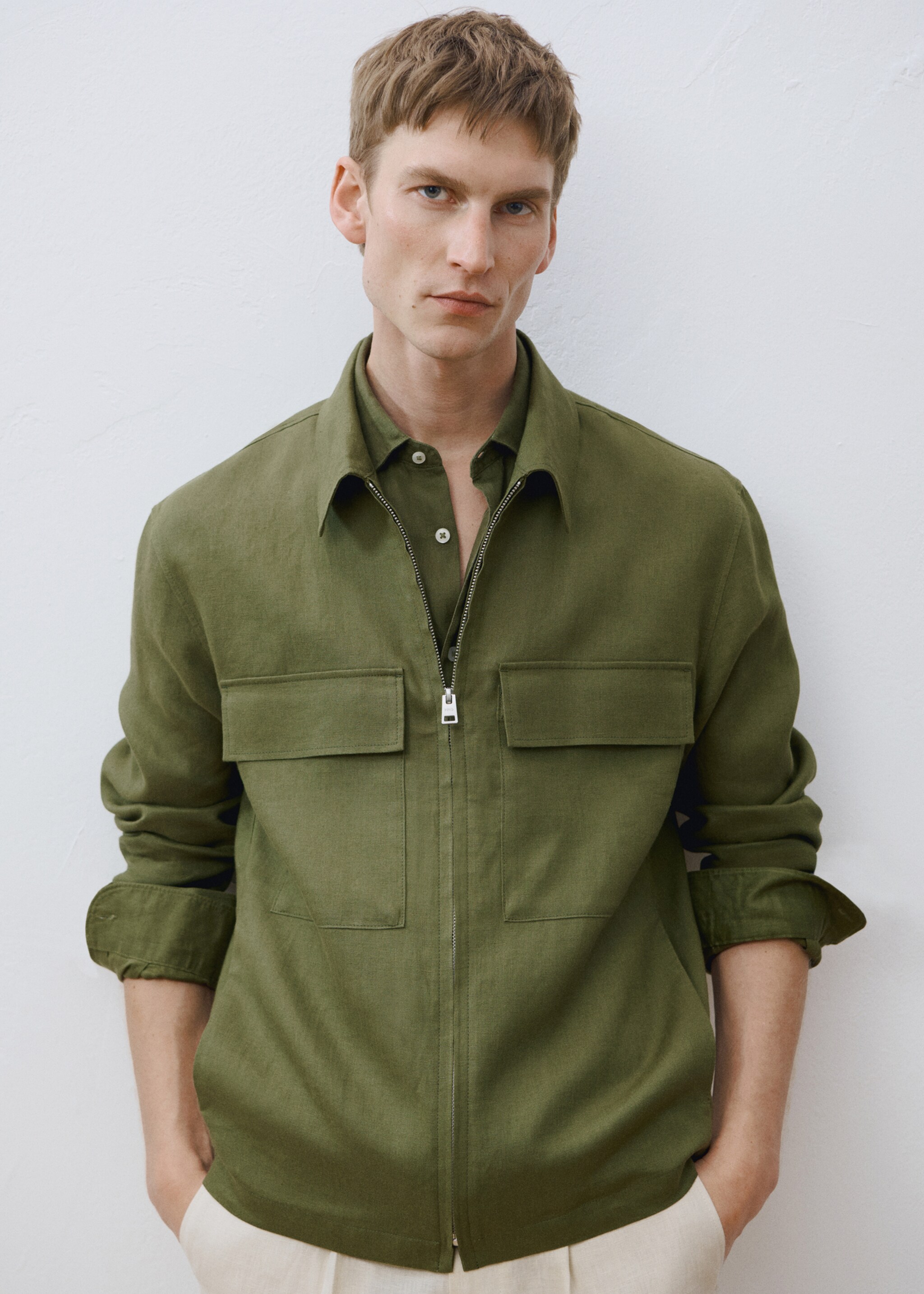 100% linen jacket with pockets - Details of the article 3