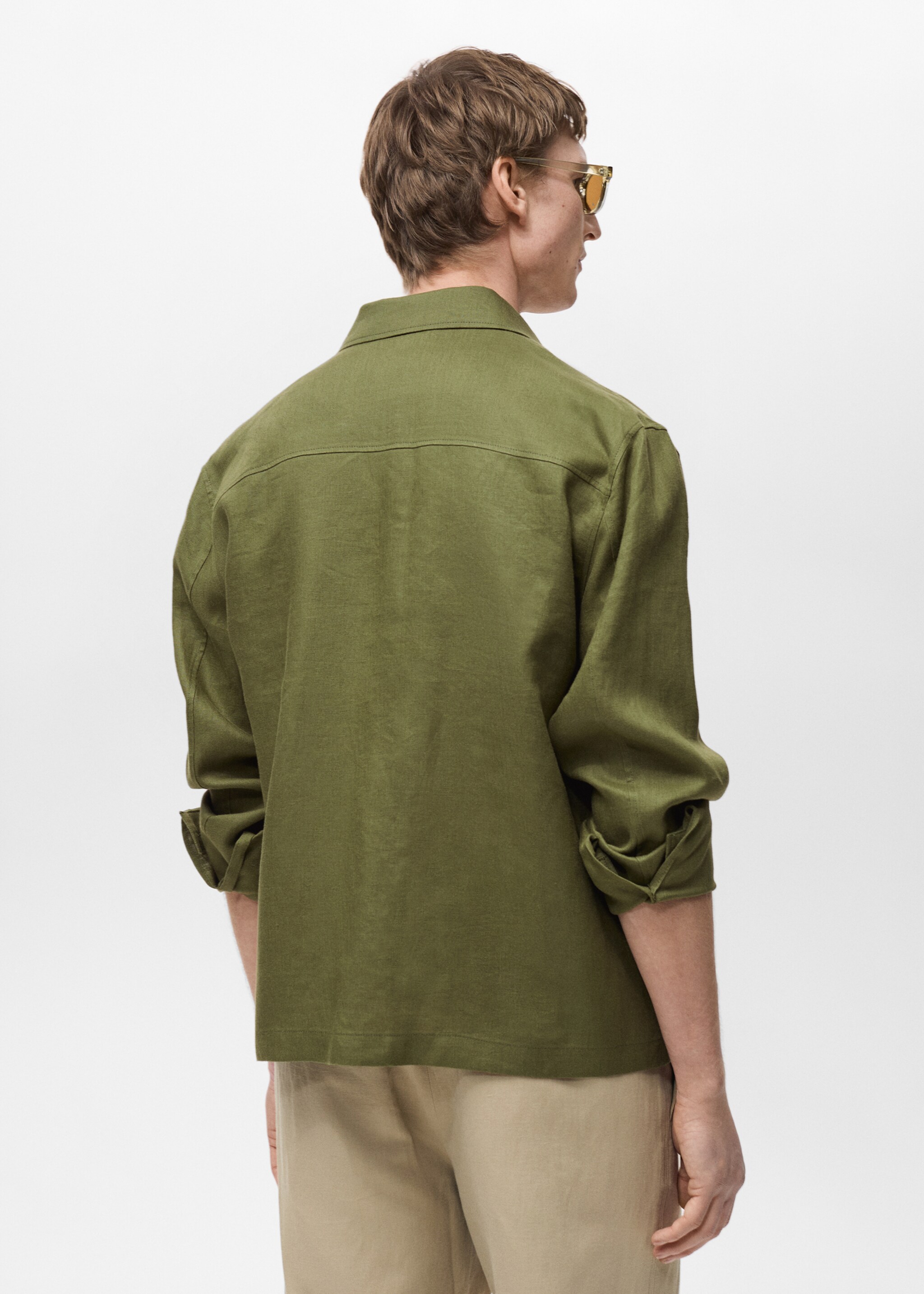 100% linen jacket with pockets - Reverse of the article