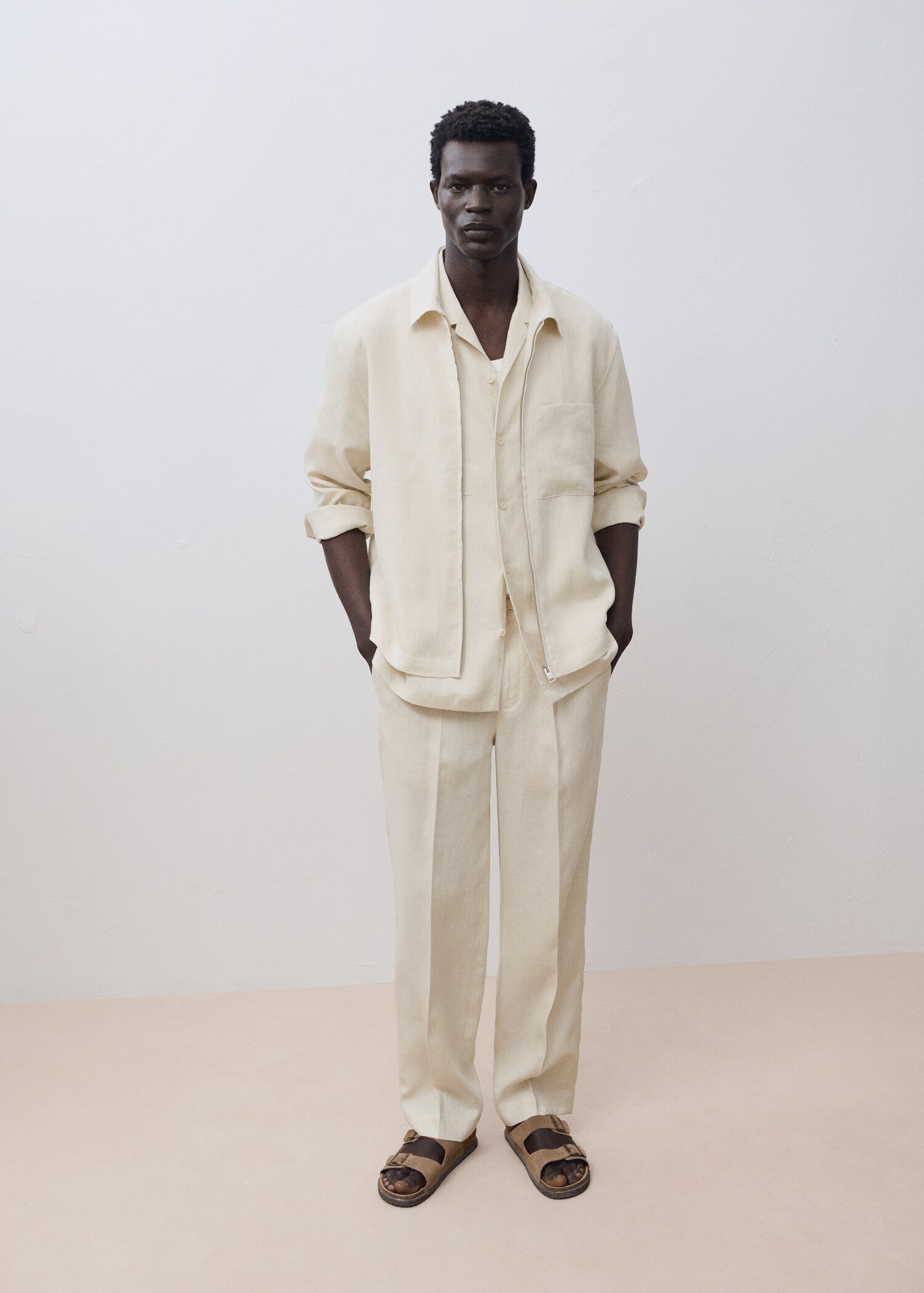 100% linen jacket with zip - Details of the article 5
