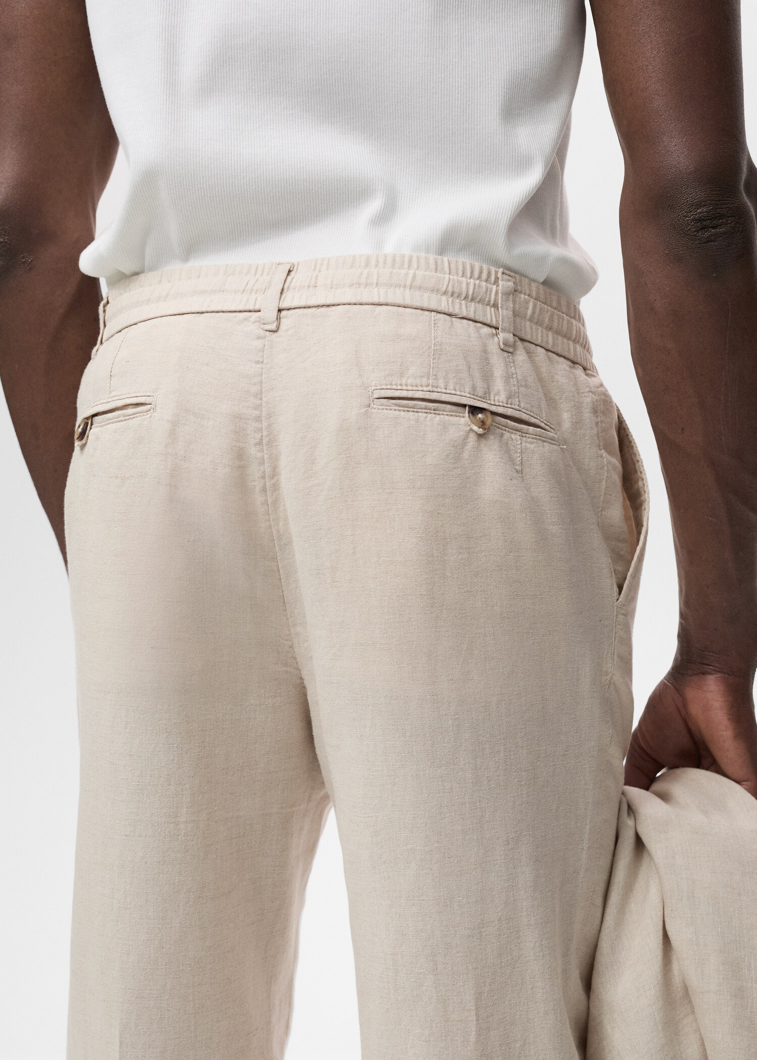 Slim-fit trousers with drawstring - Details of the article 4