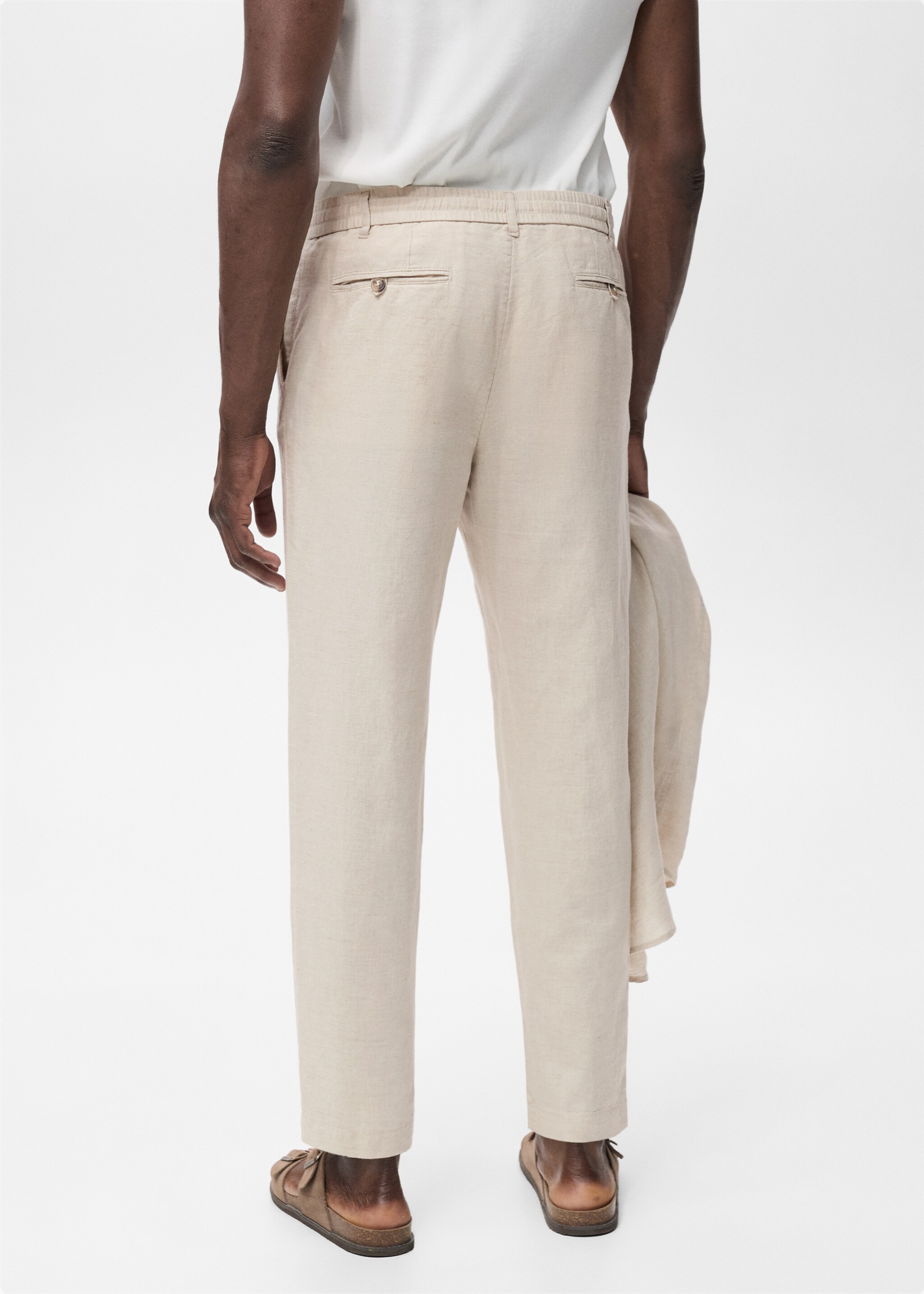 Pantalón slim fit lino cordón - Reverso del artículo