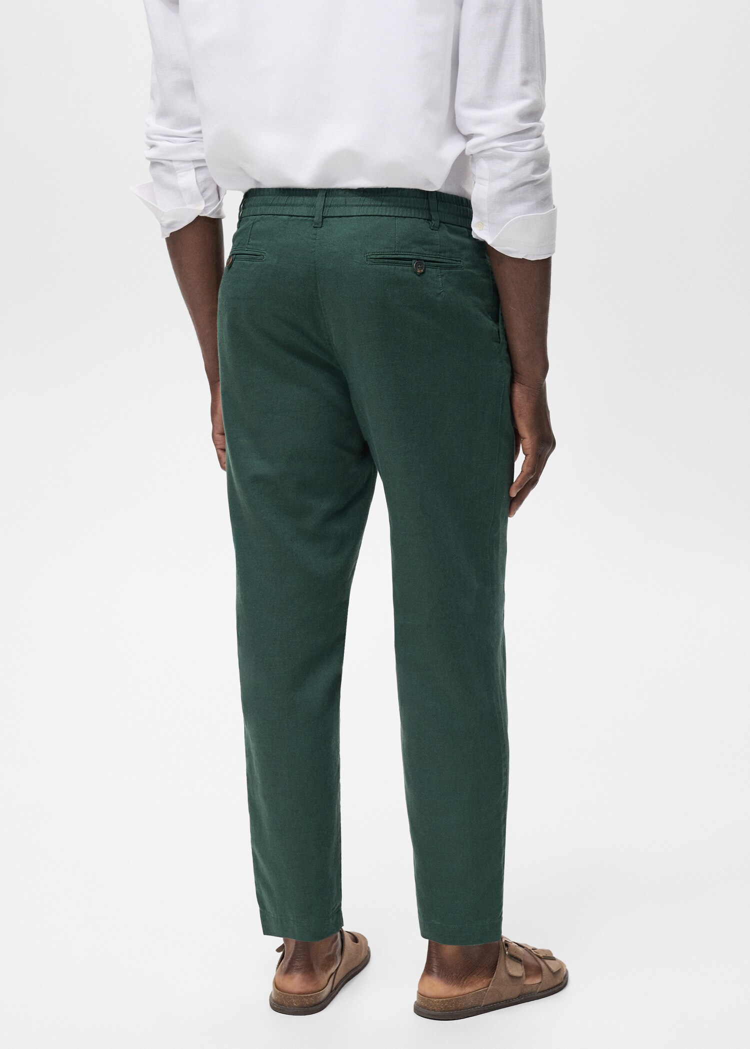Slim-fit trousers with drawstring - Reverse of the article