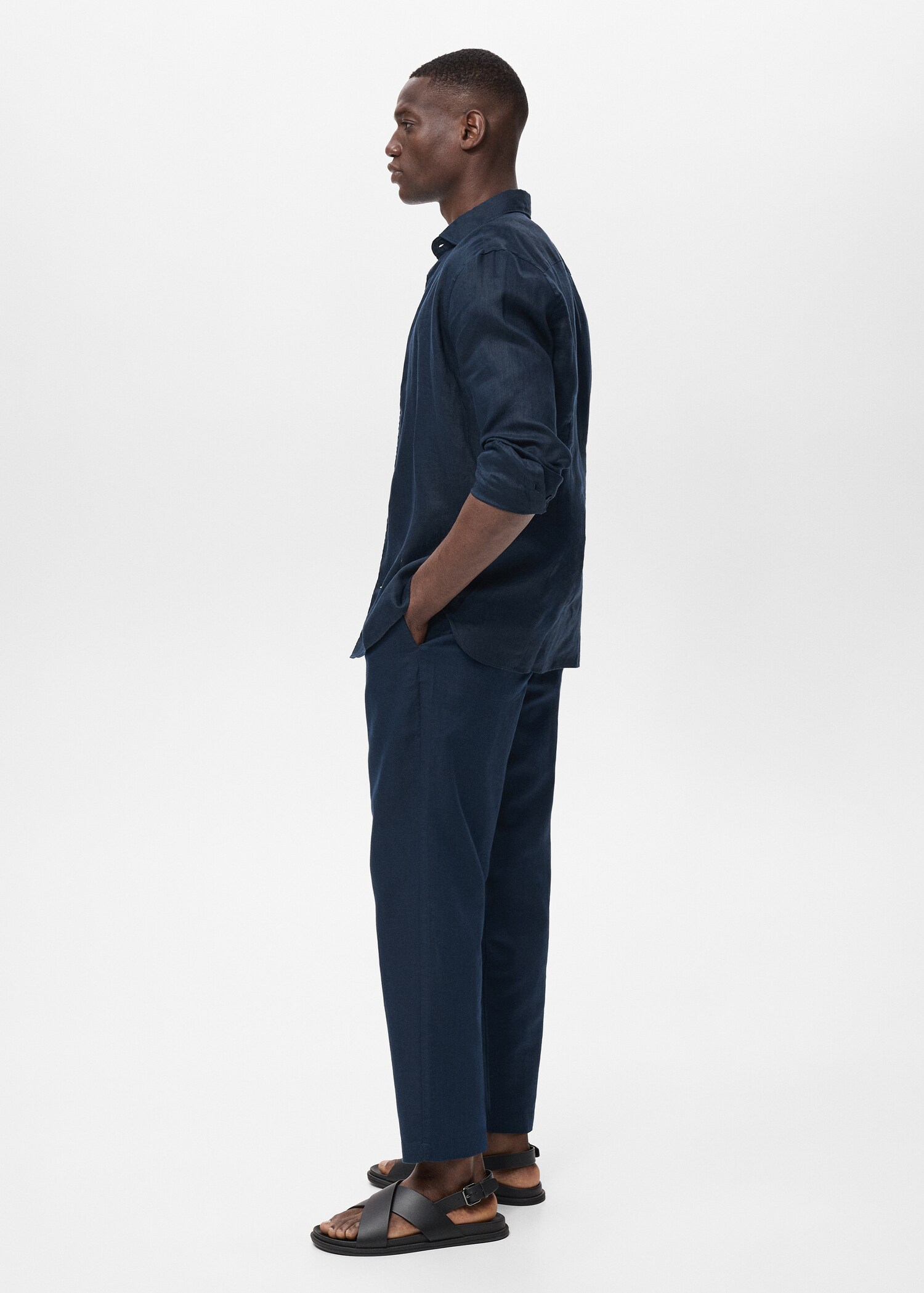 Slim-fit trousers with drawstring - Details of the article 4