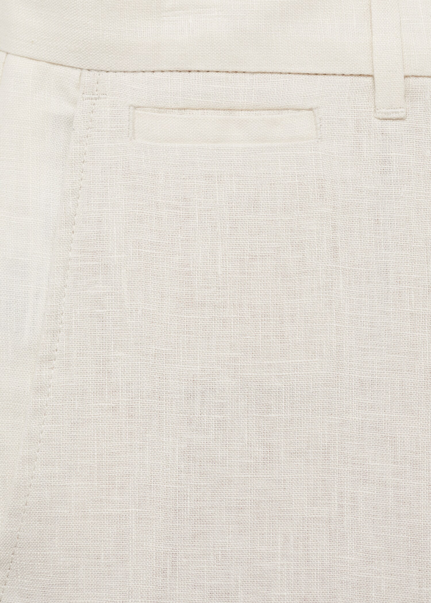 Slim-fit 100% linen trousers - Details of the article 0