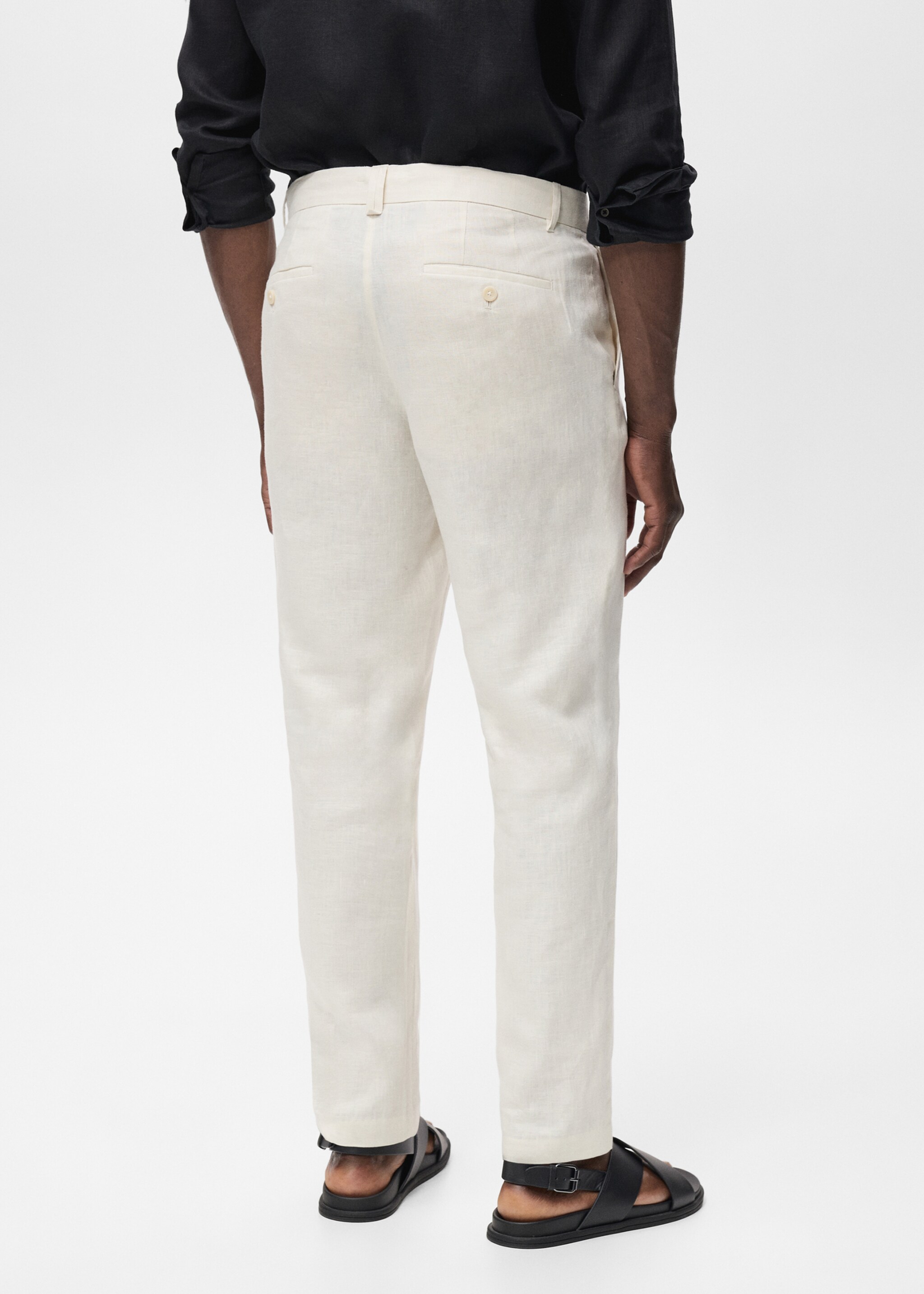 Slim-fit 100% linen trousers - Reverse of the article