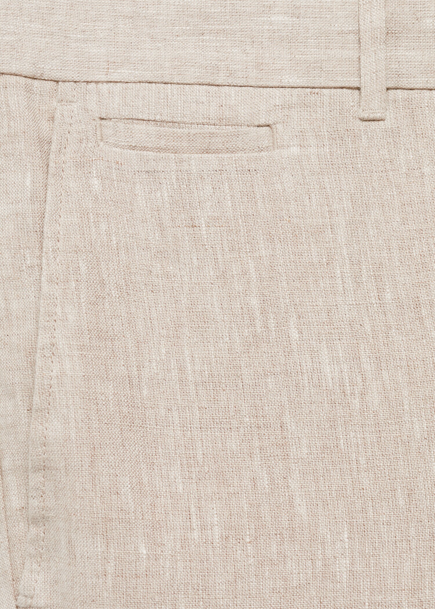 Slim-fit 100% linen trousers - Details of the article 0