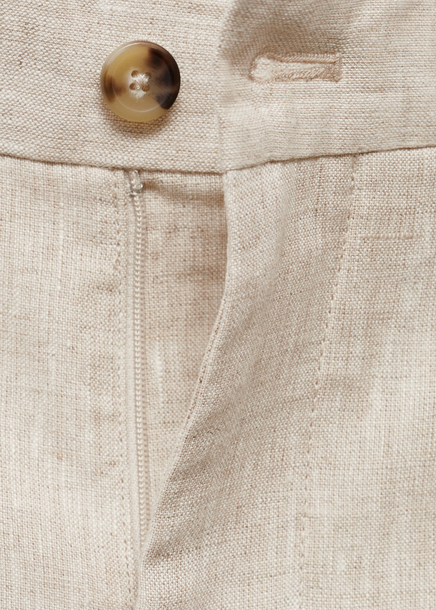 Slim-fit 100% linen trousers - Details of the article 8