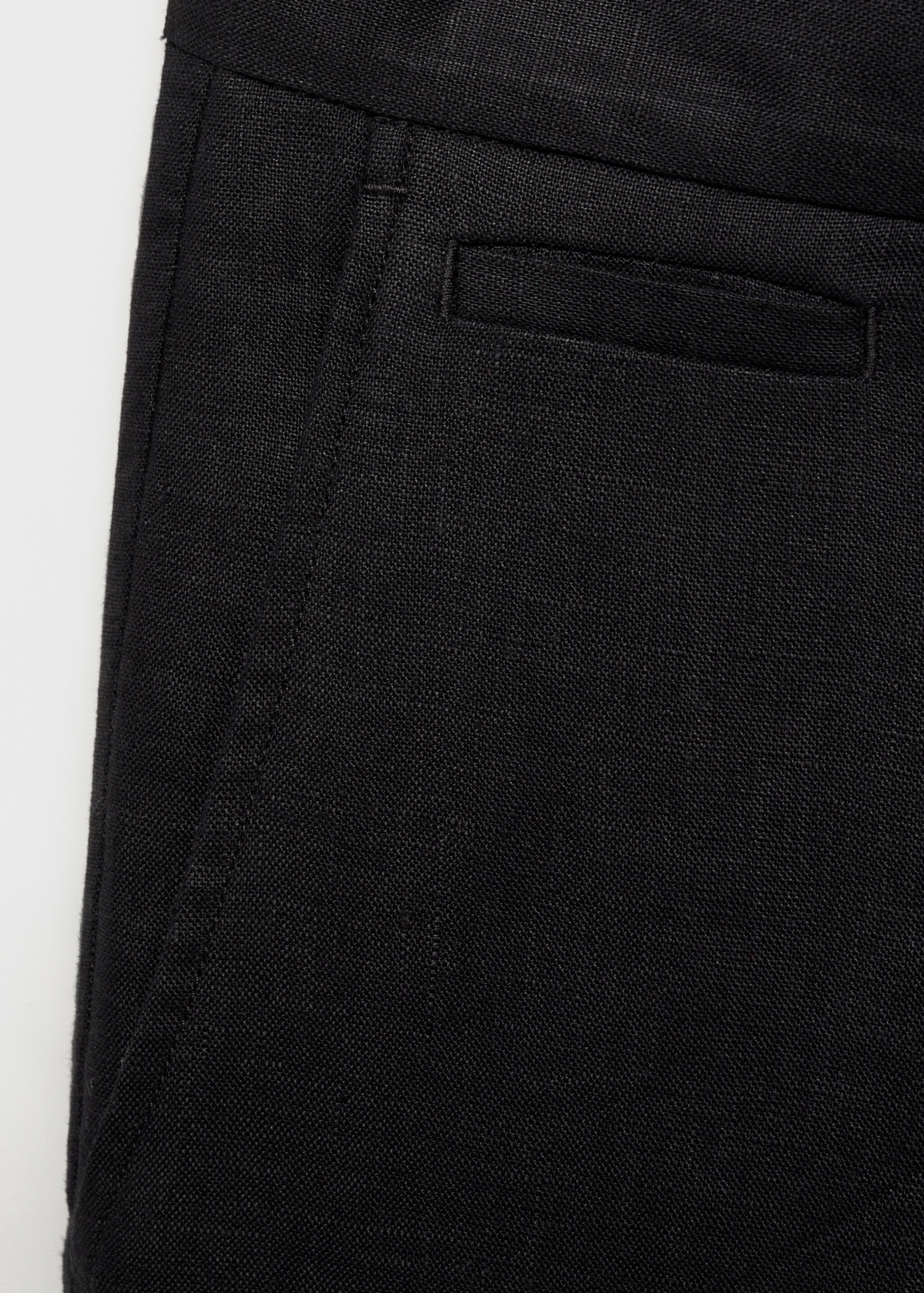Slim-fit 100% linen trousers - Details of the article 0