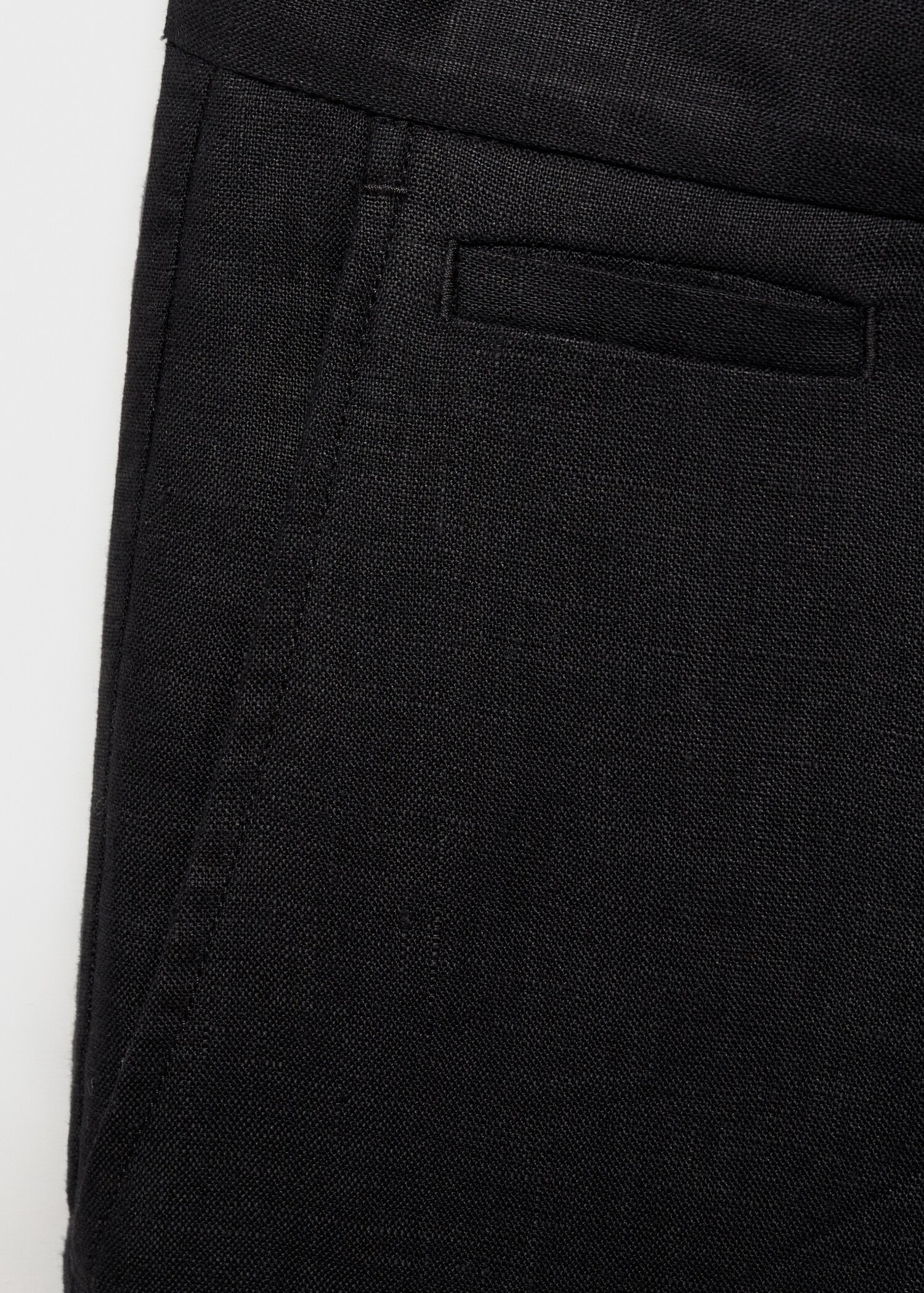 Slim-fit 100% linen trousers - Details of the article 0