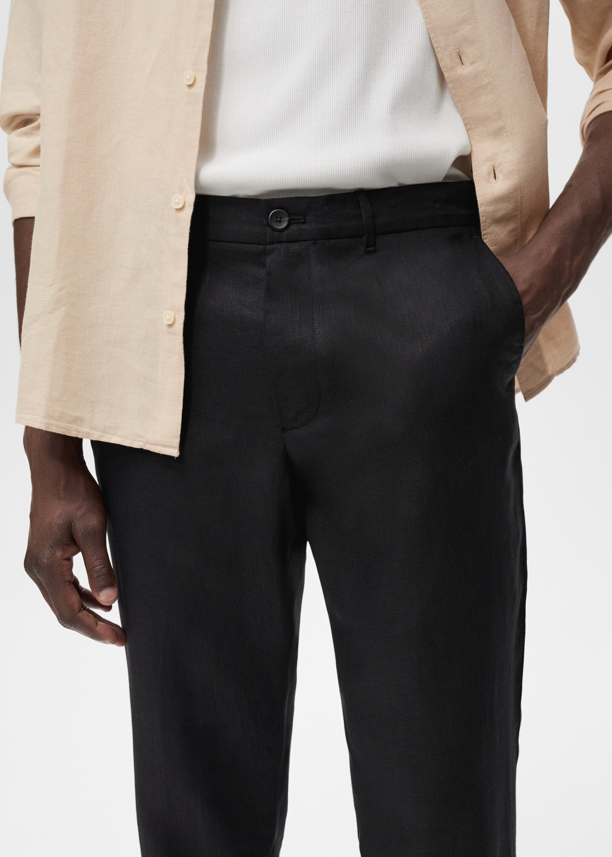 Slim fit %100 keten pantolon - Ürün detayı 1