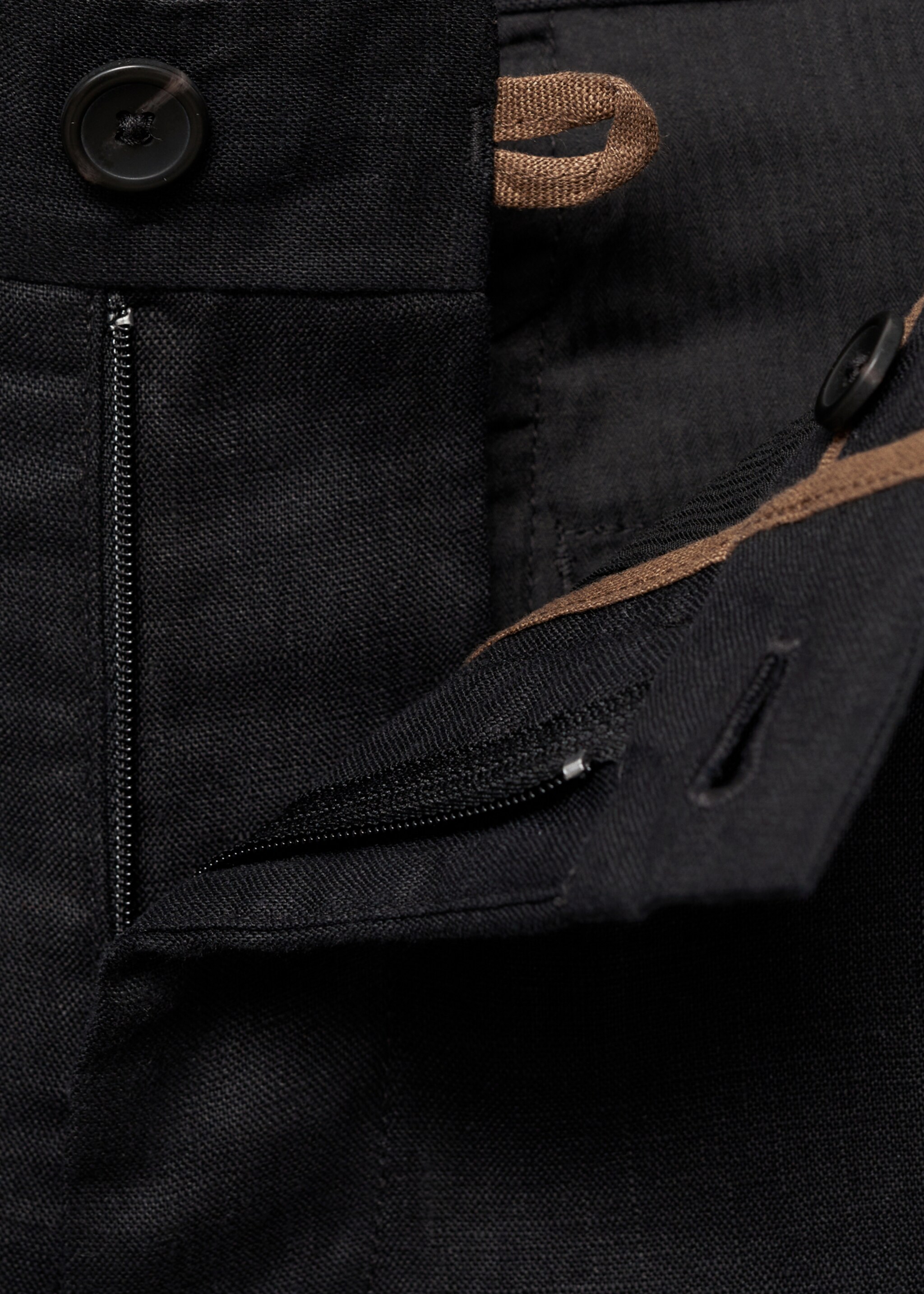 Slim-fit 100% linen trousers - Details of the article 8