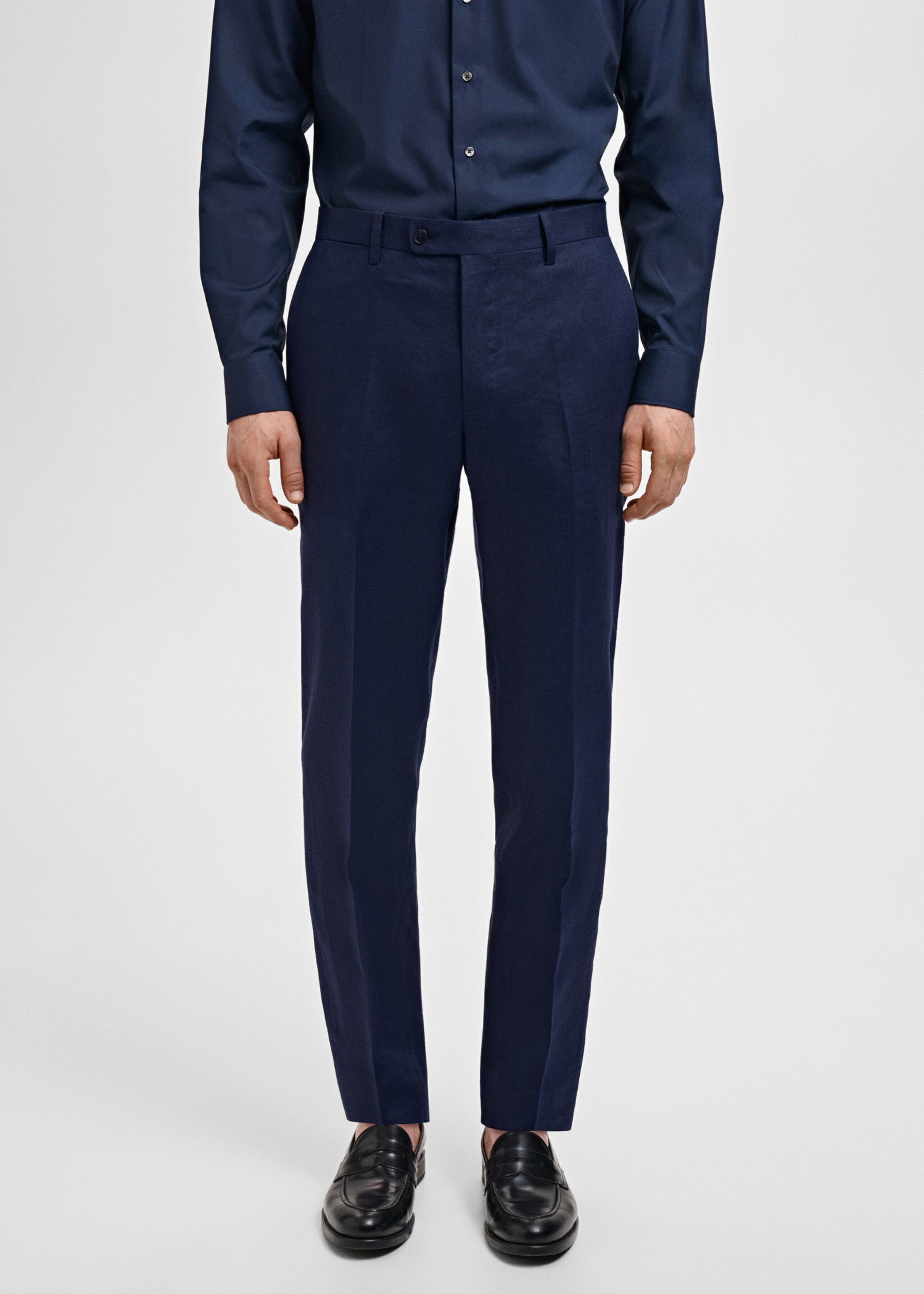 Amalfi 100% linen slim-fit suit trousers - Medium plane