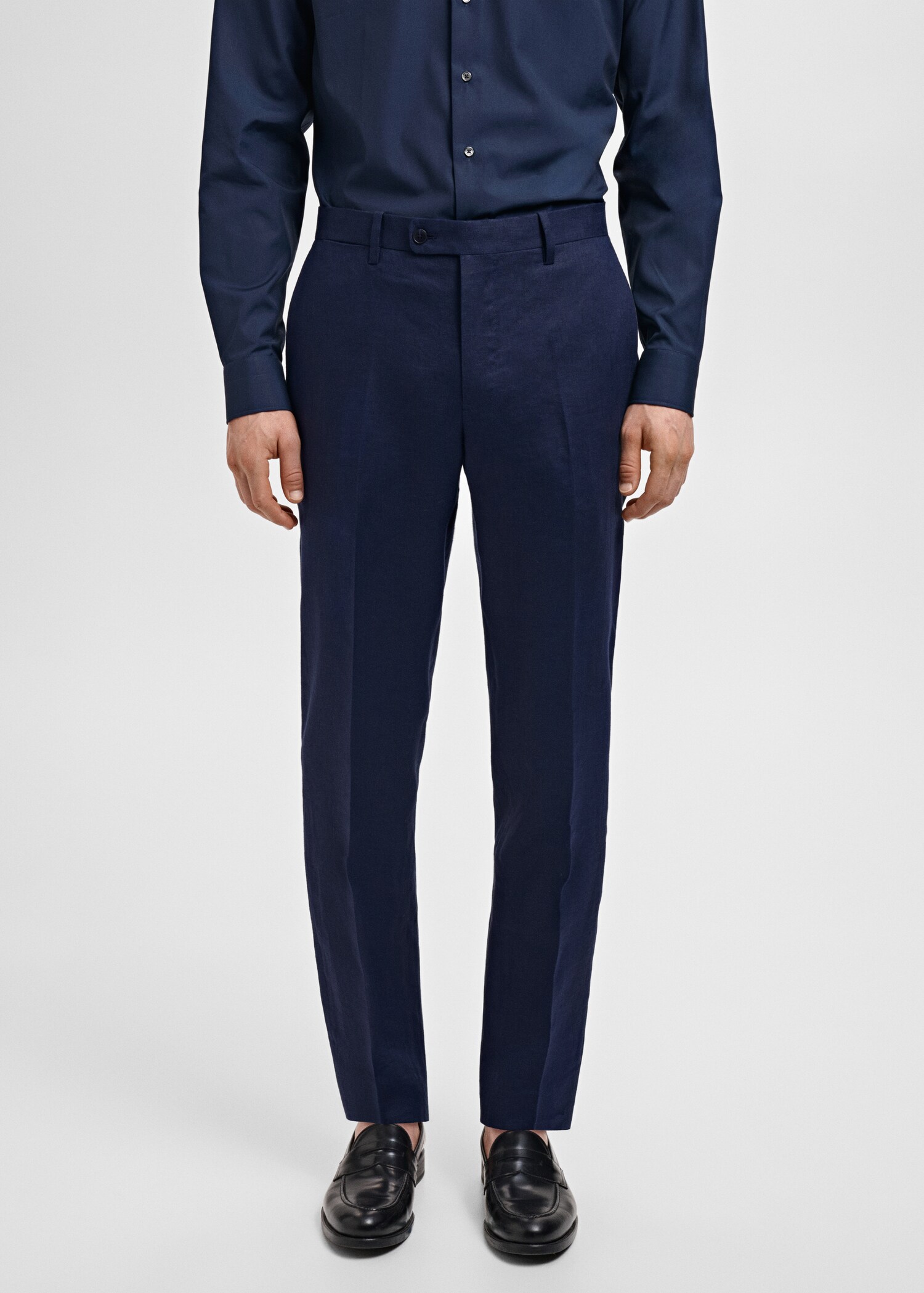 Amalfi 100% linen slim-fit suit trousers - Medium plane