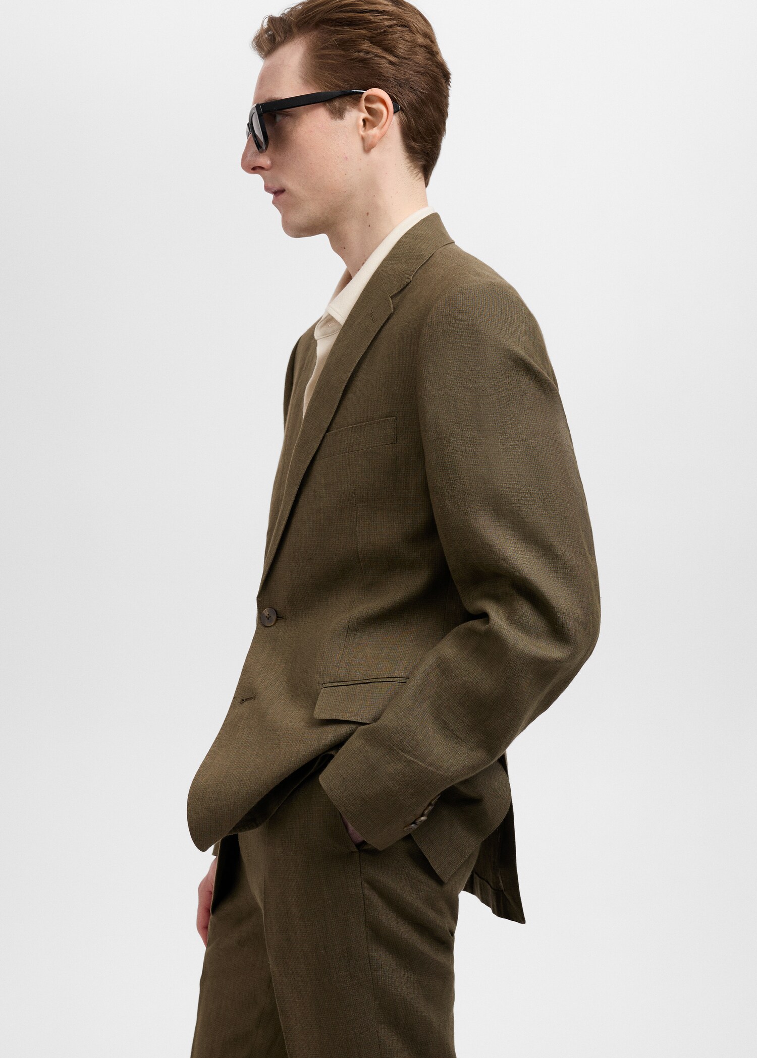 Amalfi 100% linen slim-fit suit jacket - Details of the article 2