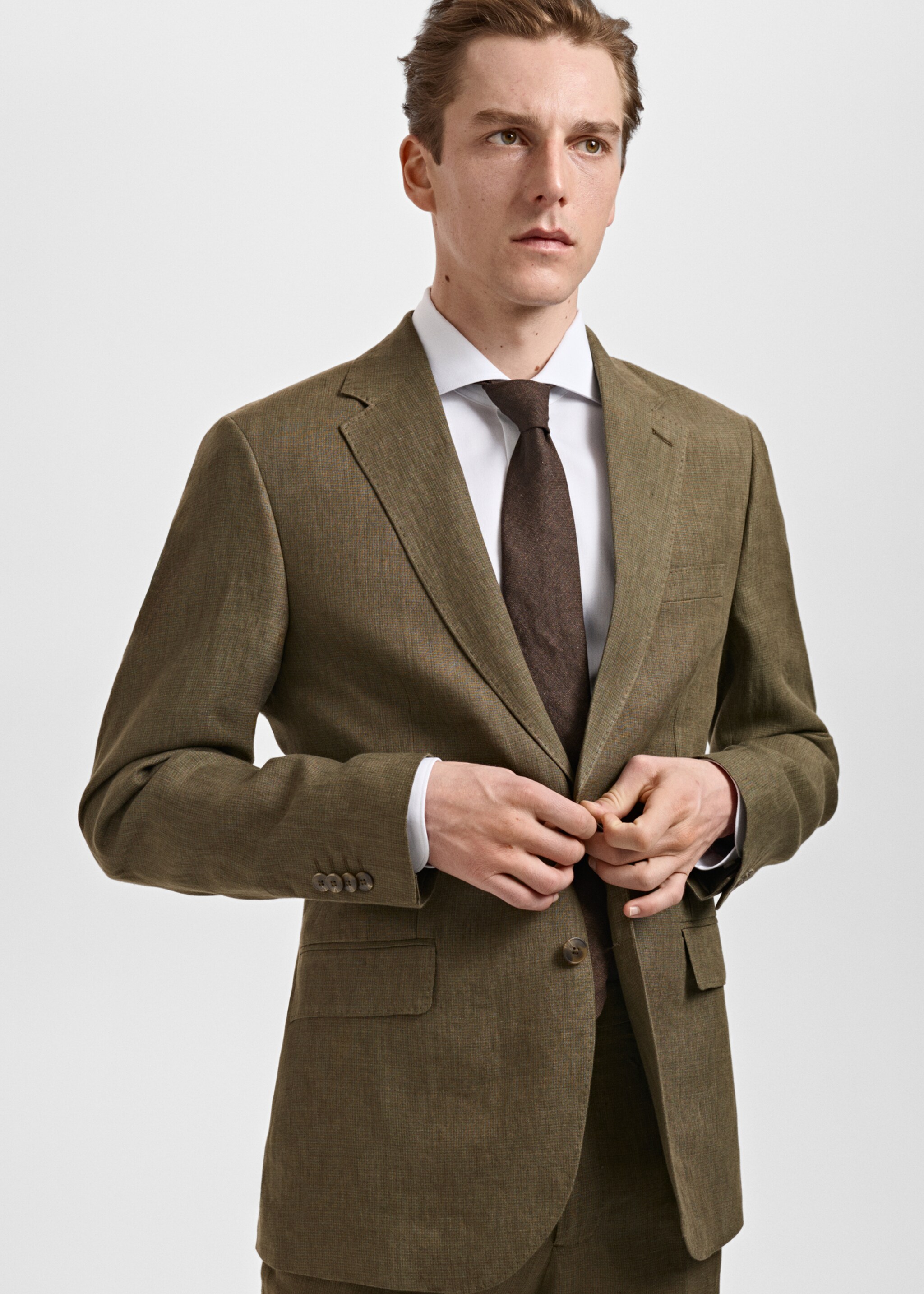 Amalfi 100% linen slim-fit suit jacket - Details of the article 3