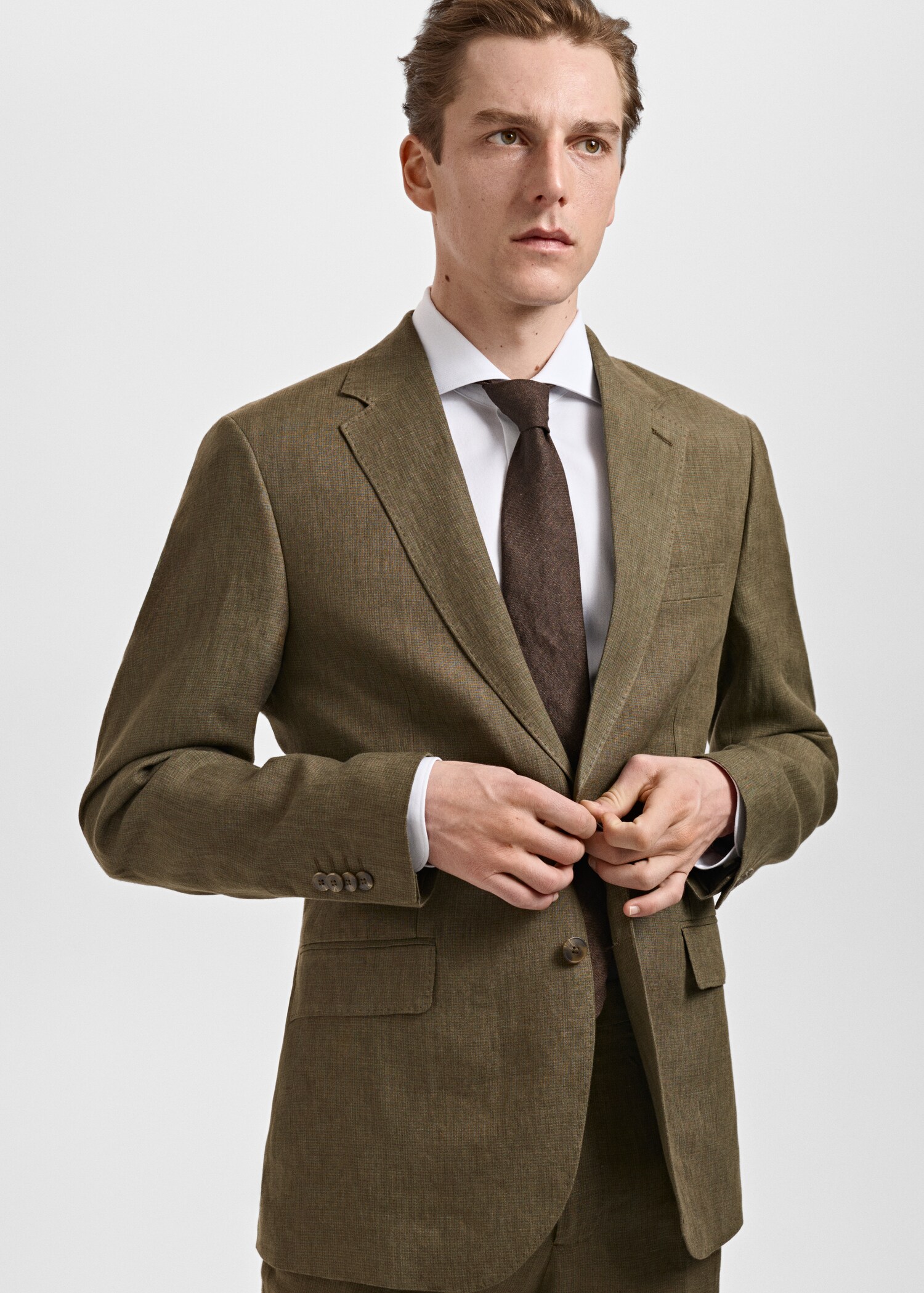 Amalfi 100% linen slim-fit suit jacket - Details of the article 3