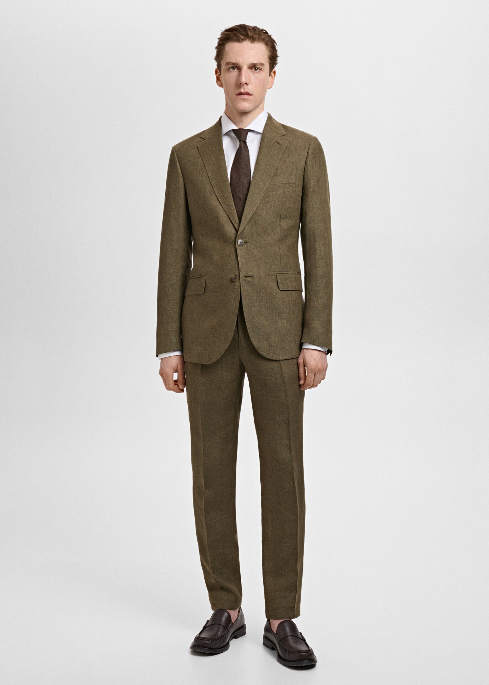 Amalfi 100% linen slim-fit suit jacket - General plane