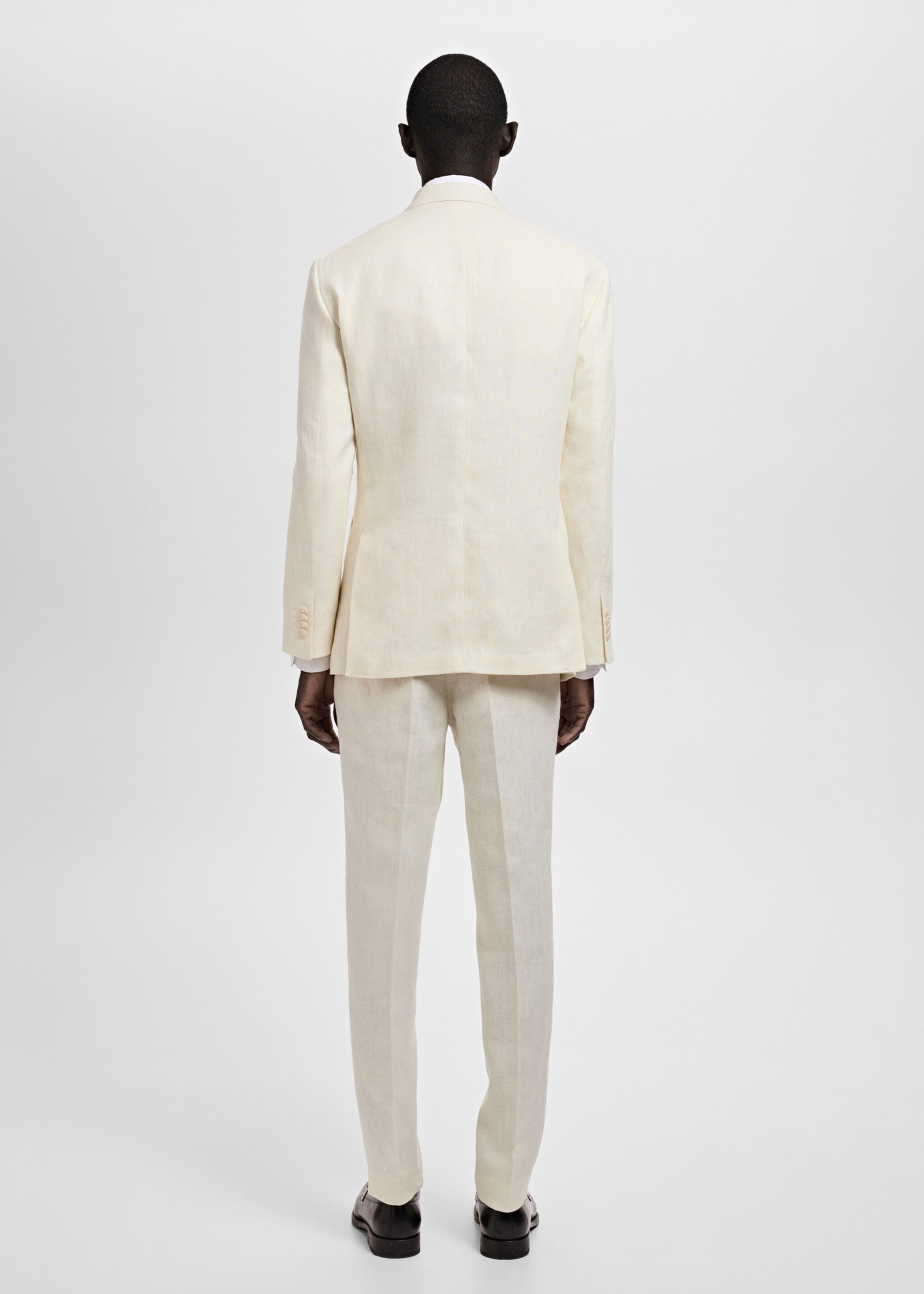 Amalfi 100% linen slim-fit double-breasted suit jacket - Reverse of the article