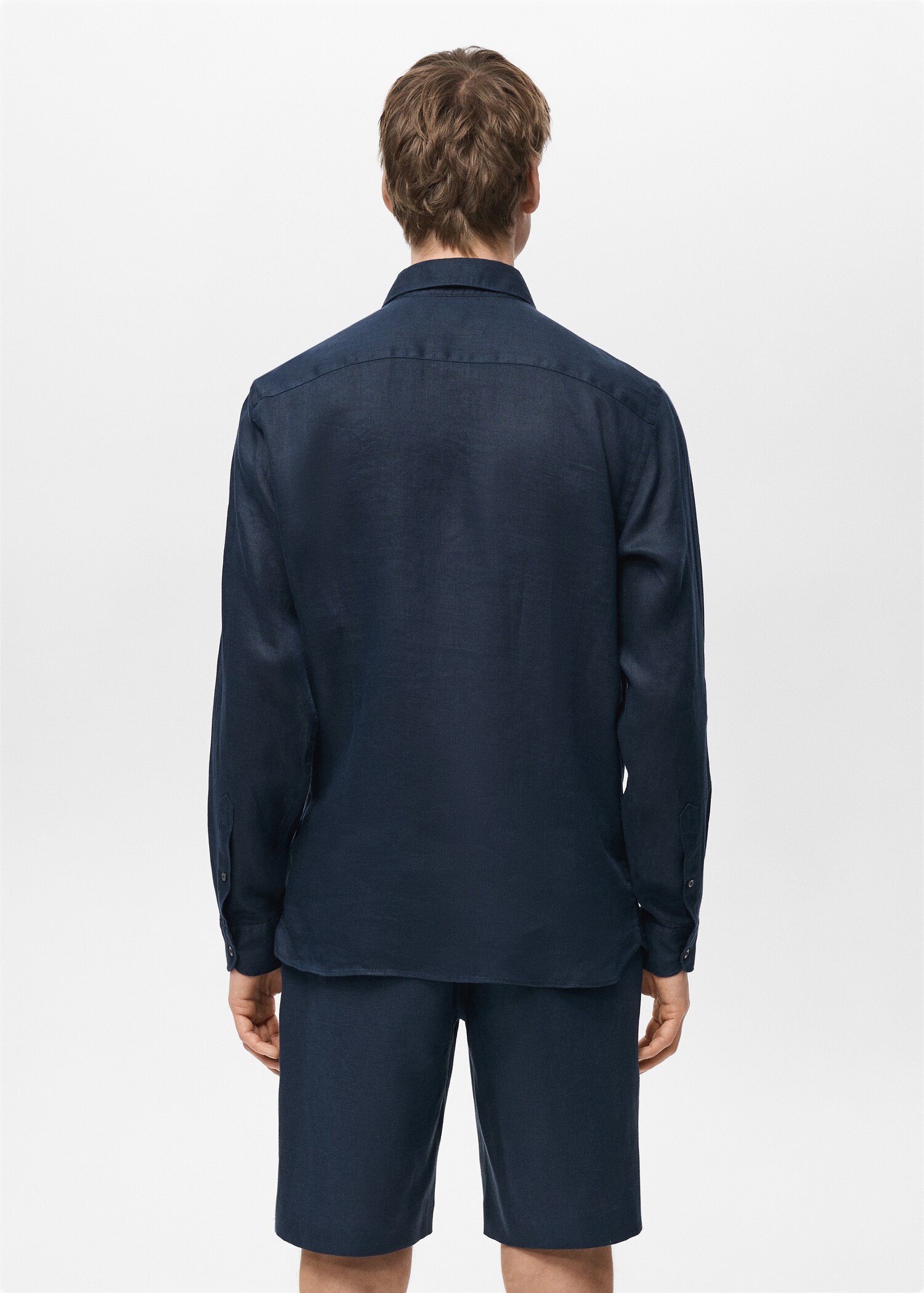 100% linen slim-fit shirt - Reverse of the article