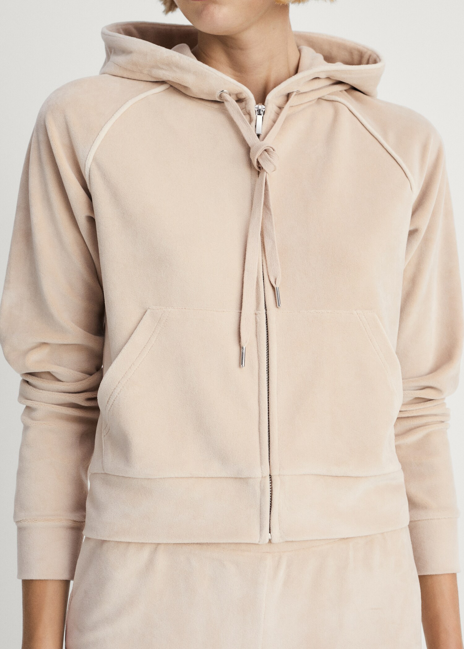 Velour sweatshirt with soft touch - Medium plane