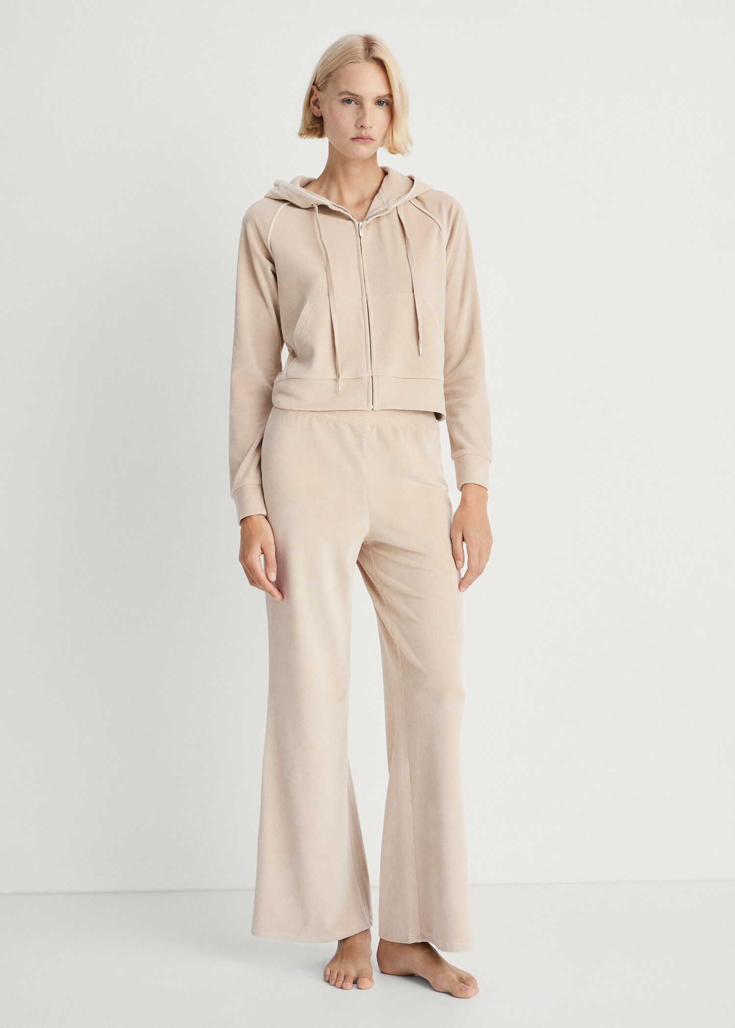 Velour sweatshirt with soft touch - General plane
