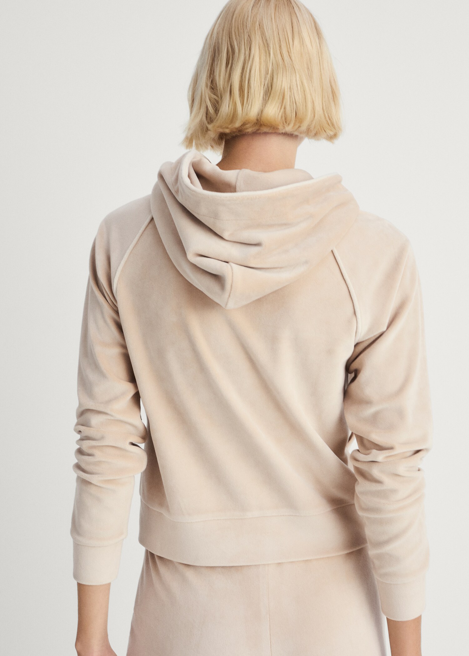 Velour sweatshirt with soft touch - Reverse of the article