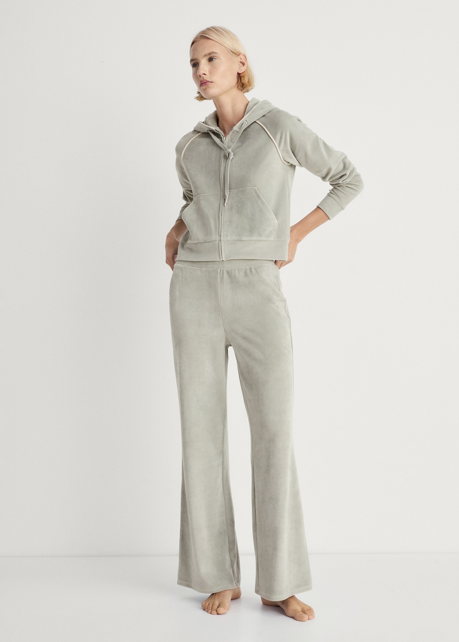 Velour sweatshirt with soft touch - General plane