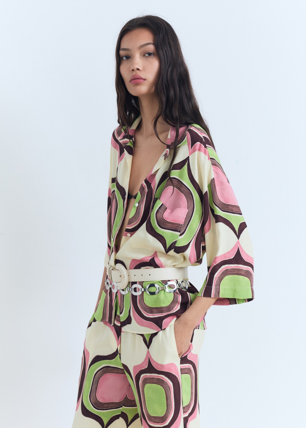 Geometric print blouse