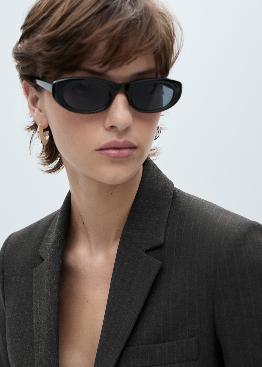 Pinstripe suit blazer