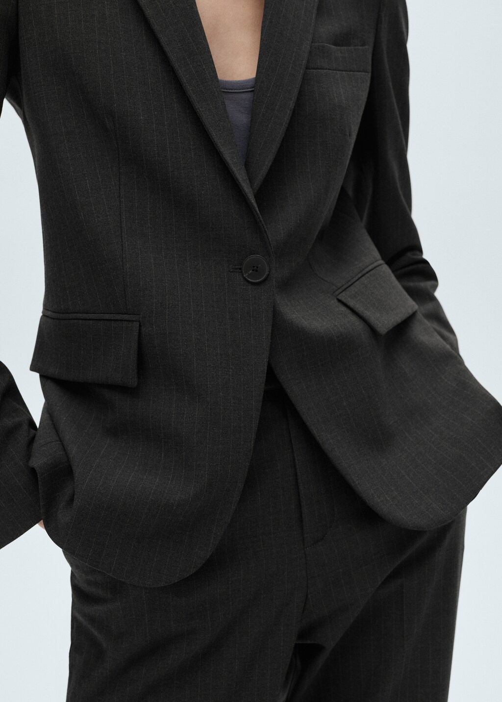 Pinstripe suit blazer