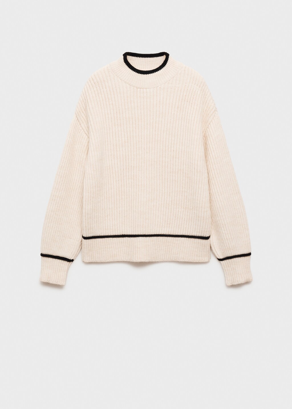 Perkins-neck sweater with contrasting details