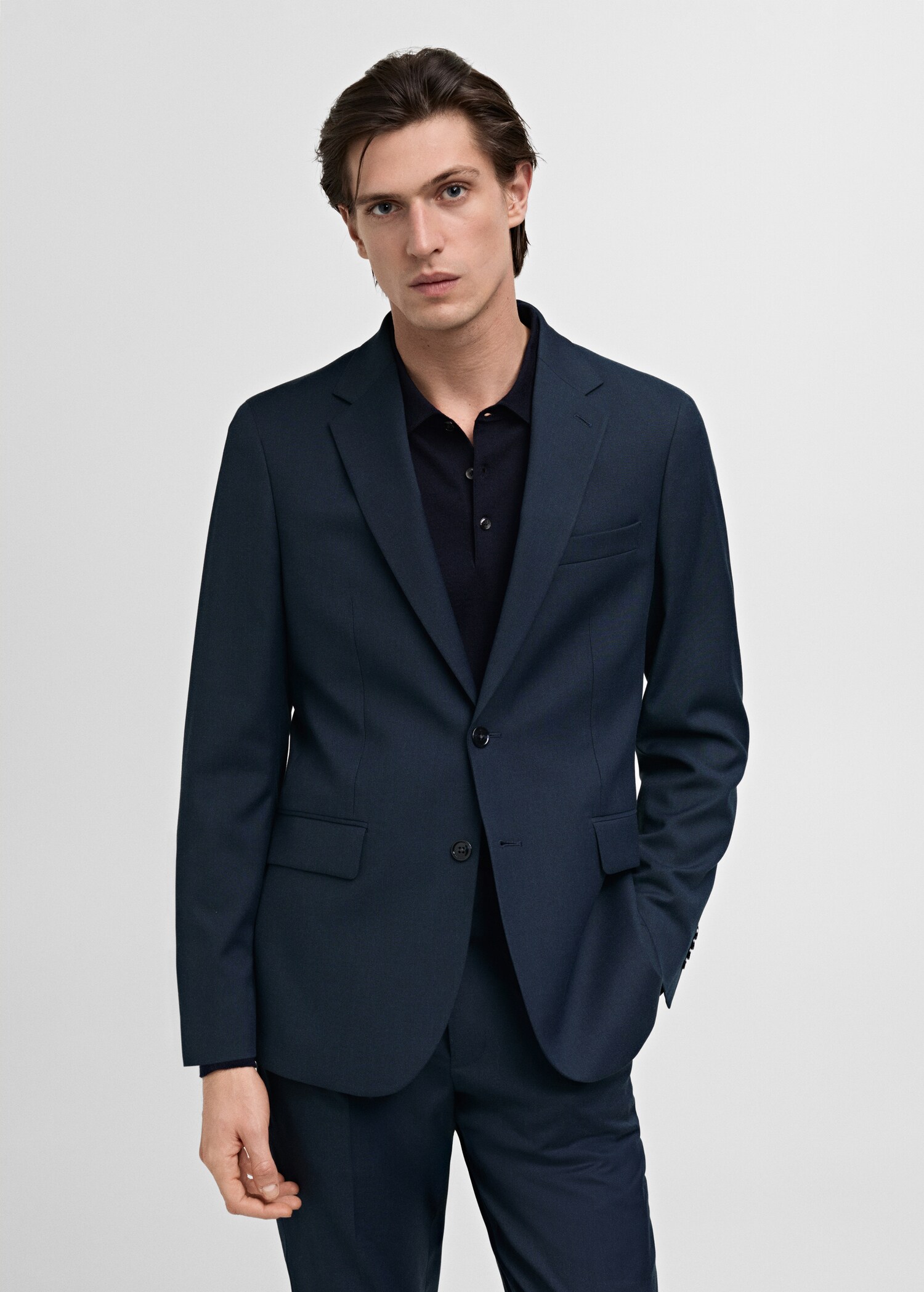 Milan slim-fit suit jacket - Medium plane