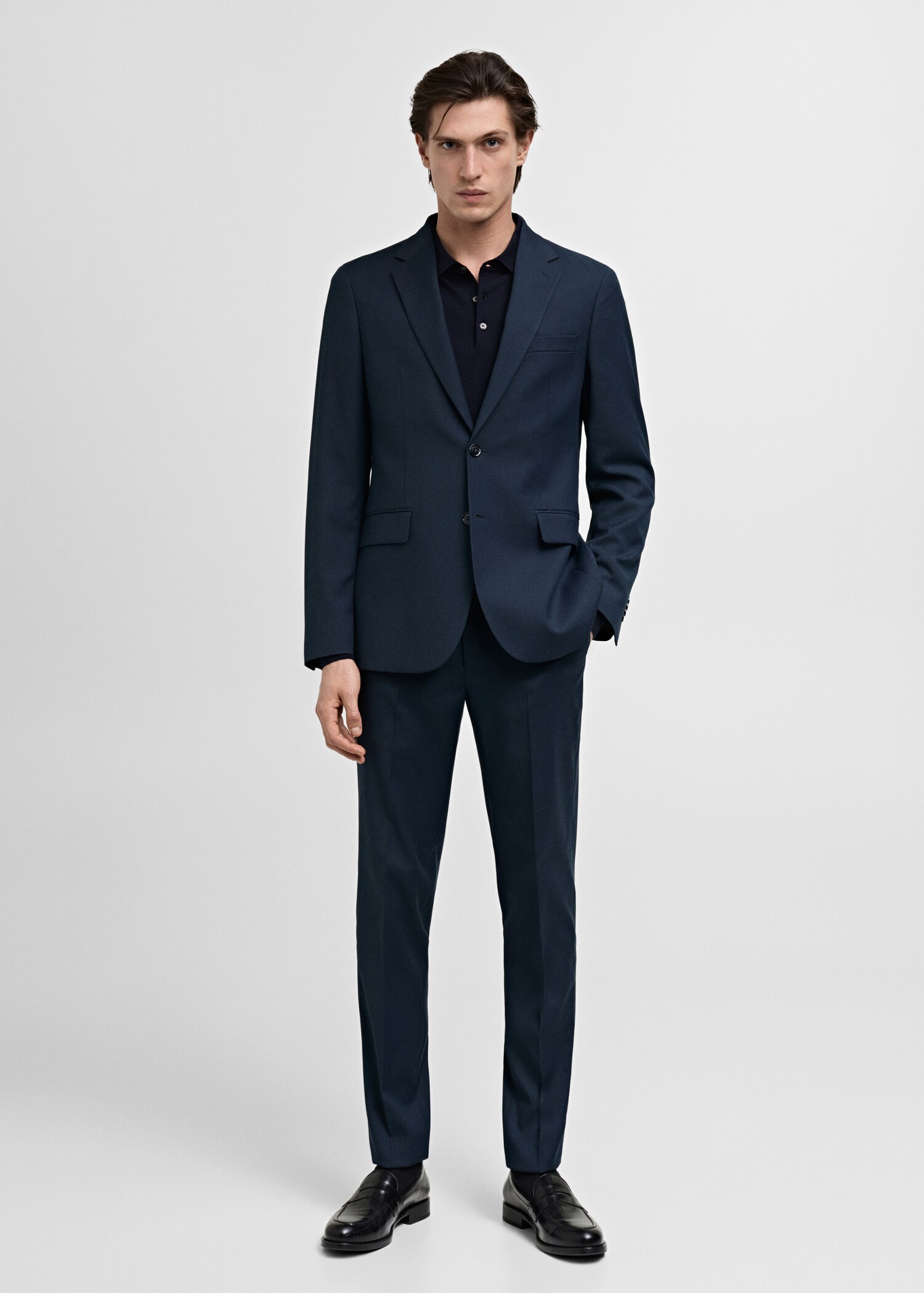 Milan slim-fit suit jacket - General plane