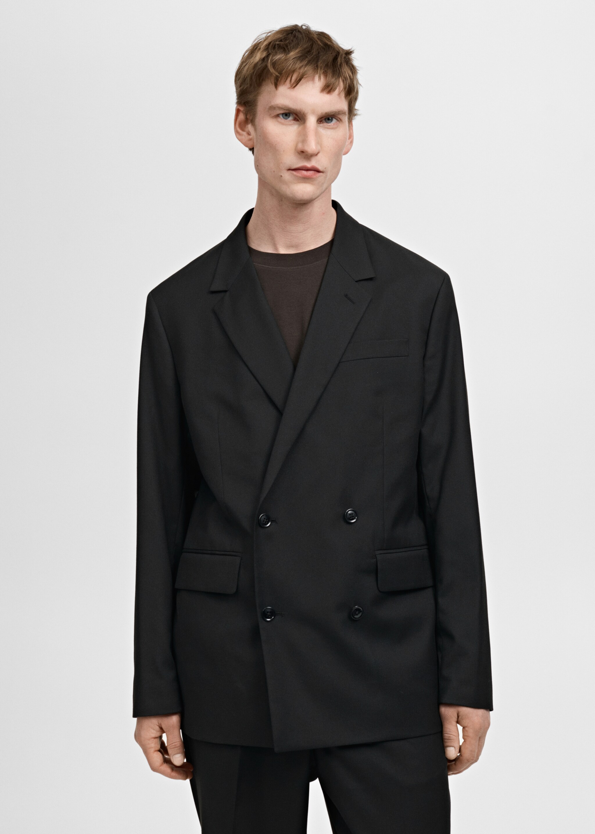 Veste de costume Boston coupe regular croisée - Plan moyen