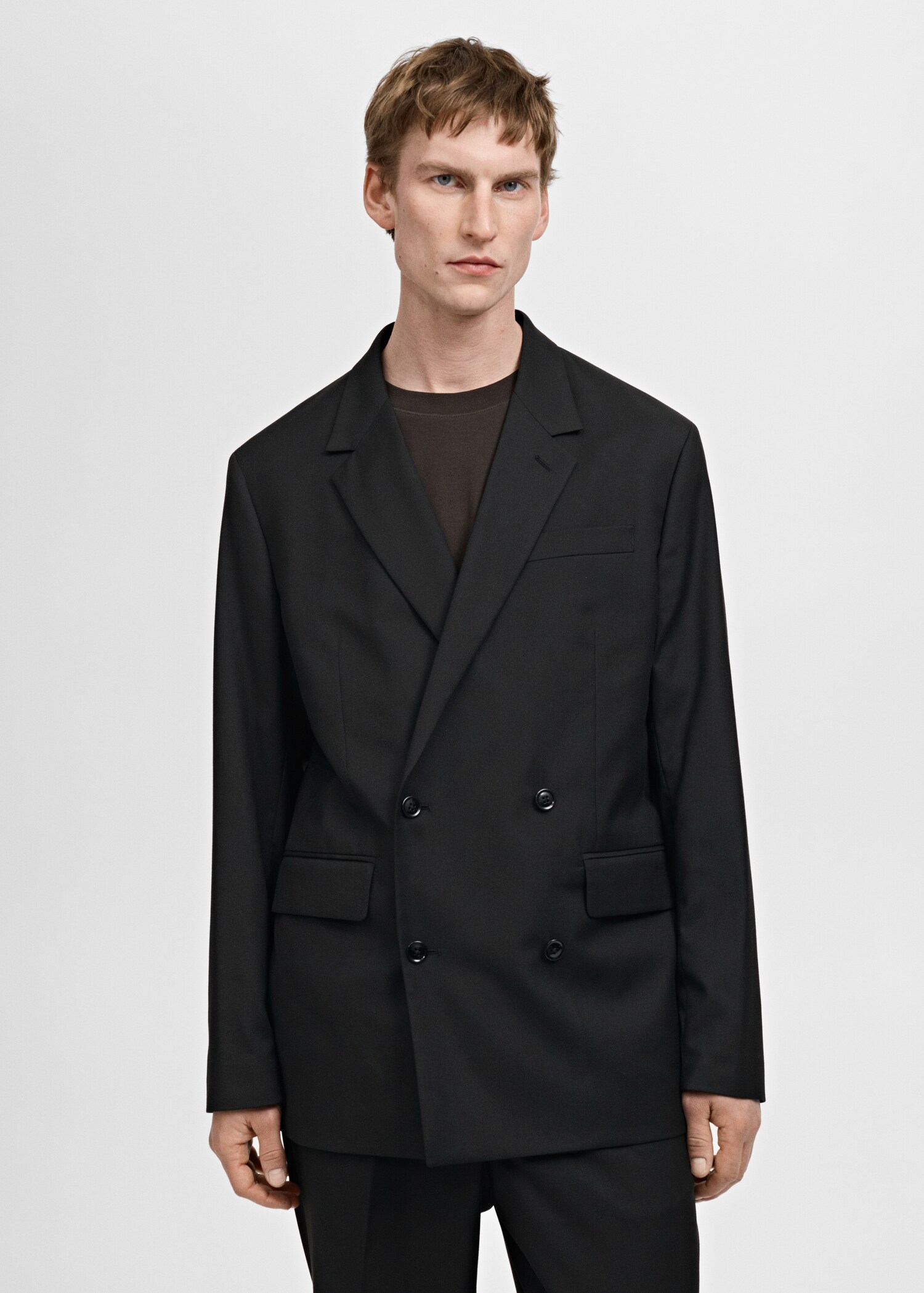 Veste de costume Boston coupe regular croisée - Plan moyen