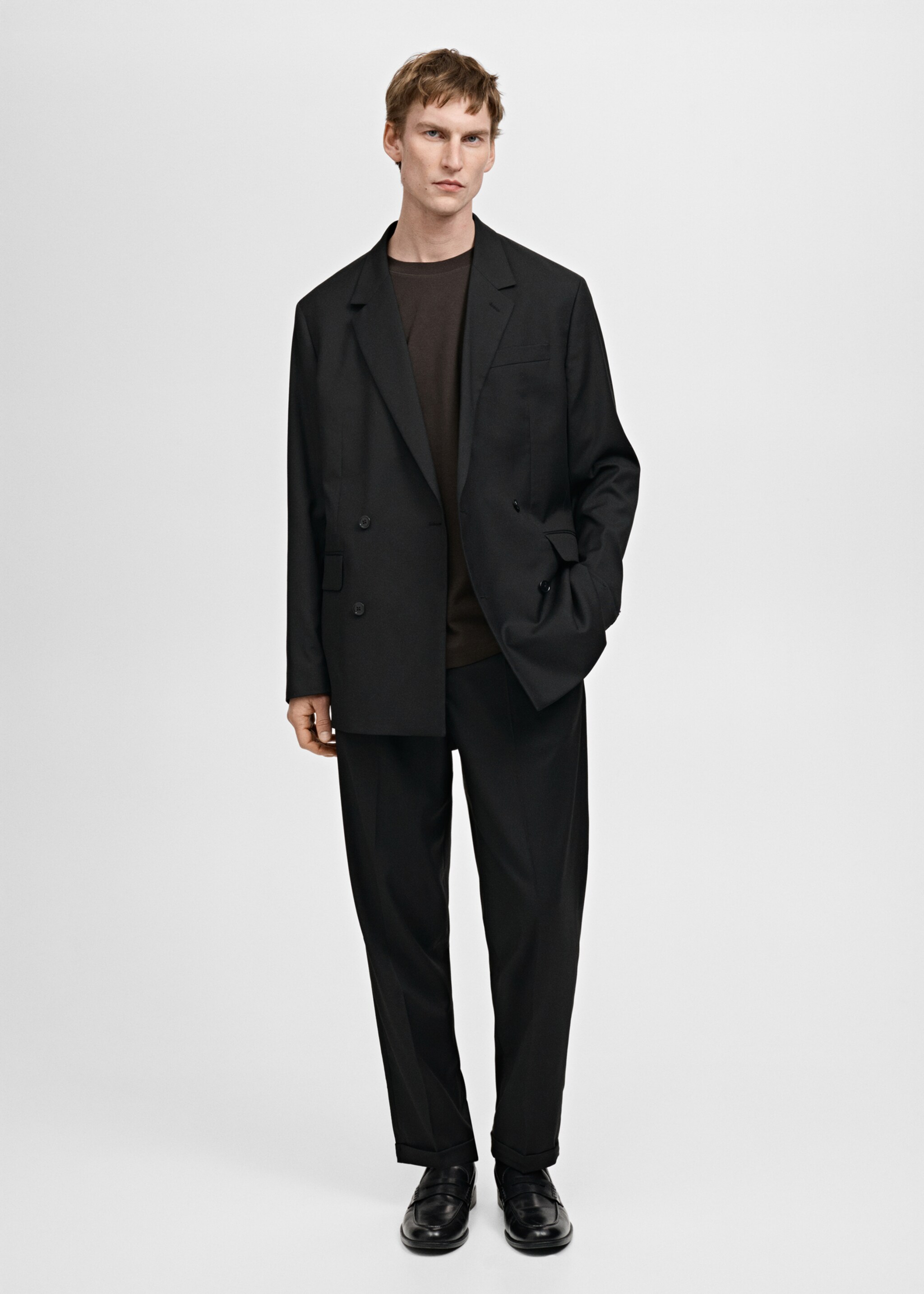 Veste de costume Boston coupe regular croisée - Plan général