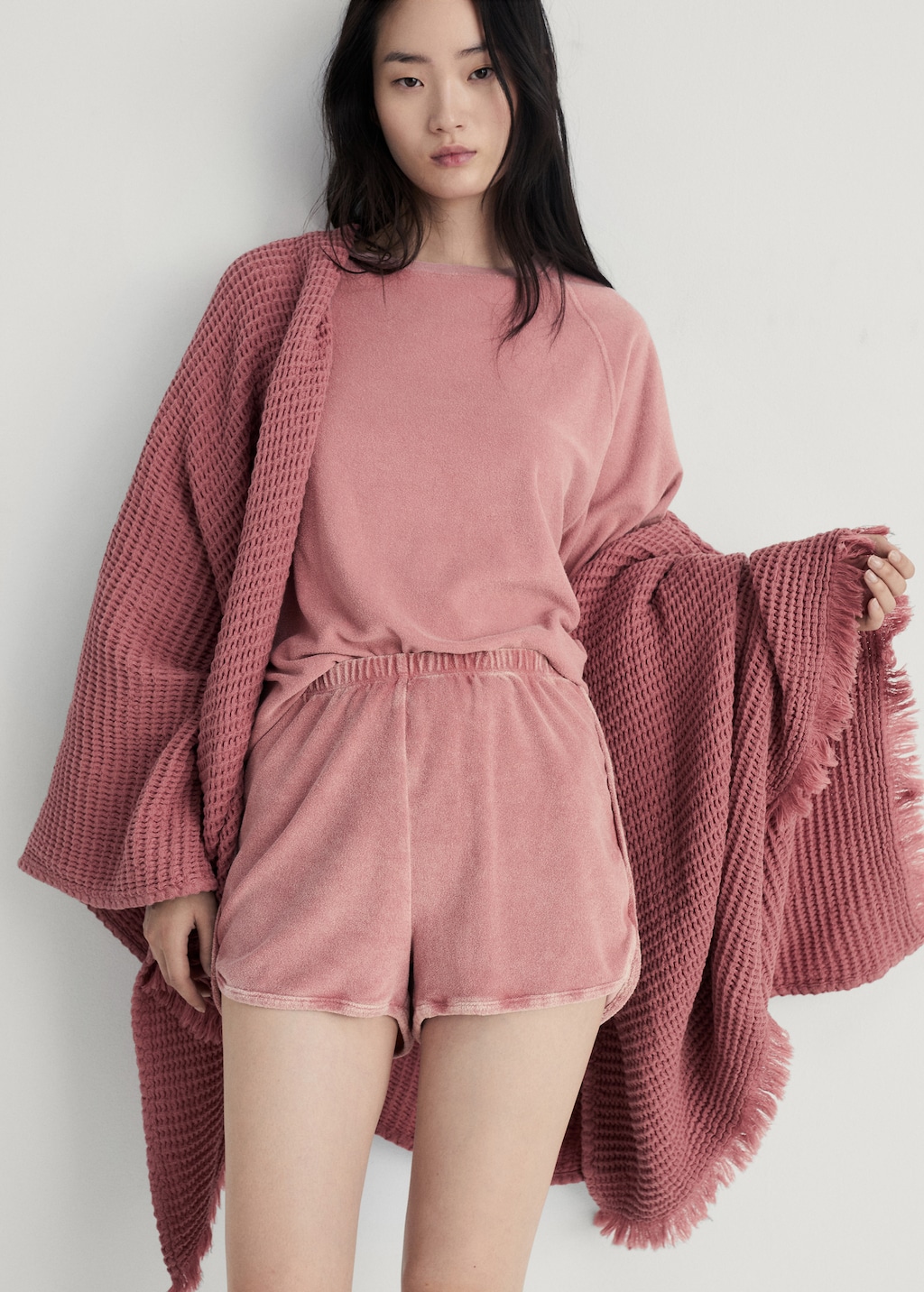 Mango Terry cotton overdyed shorts