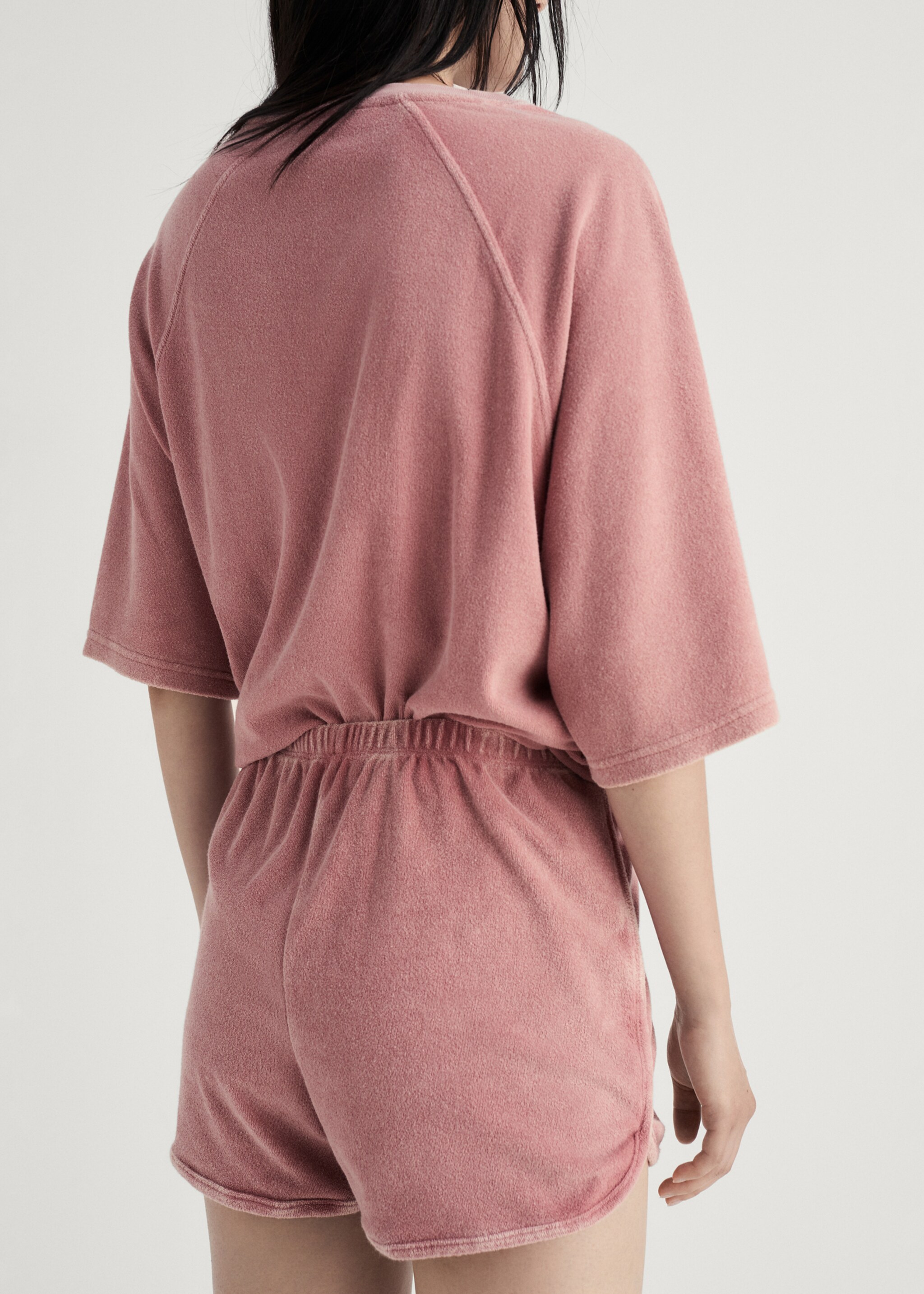 Froté bavlněné šortky overdyed - Zadní strana zboží