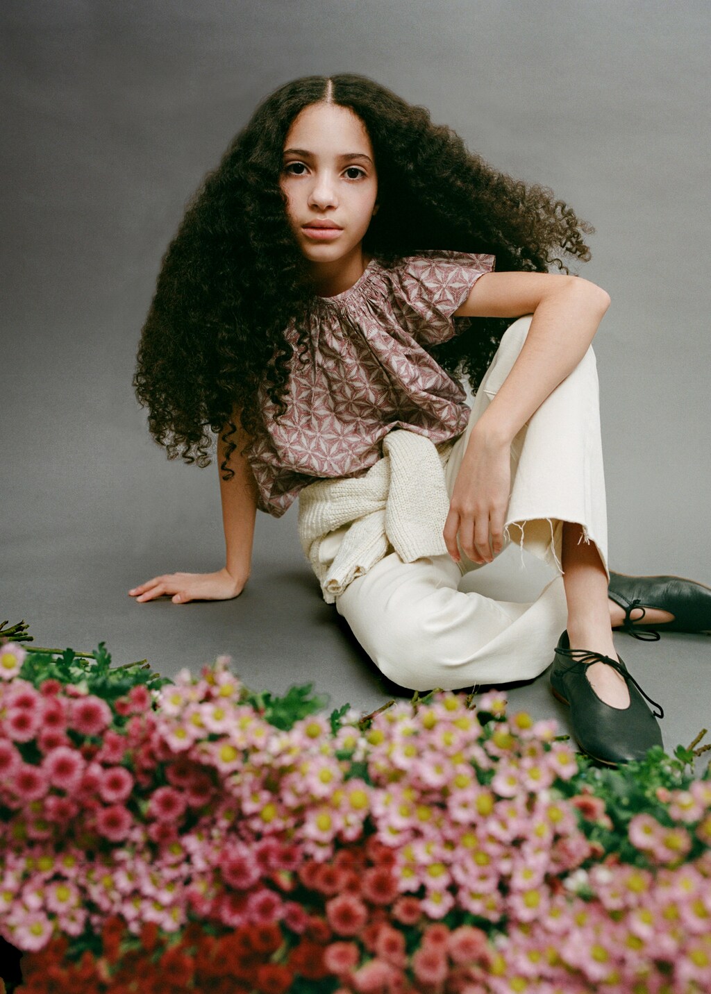 Printed cotton blouse