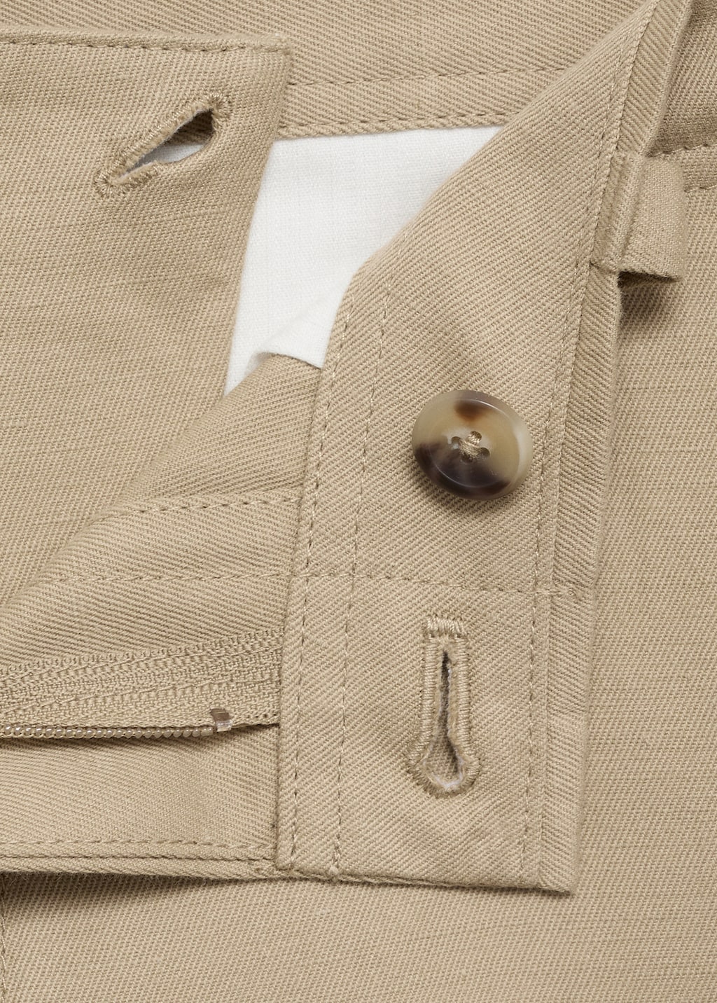 Linen-blend regular-fit pants