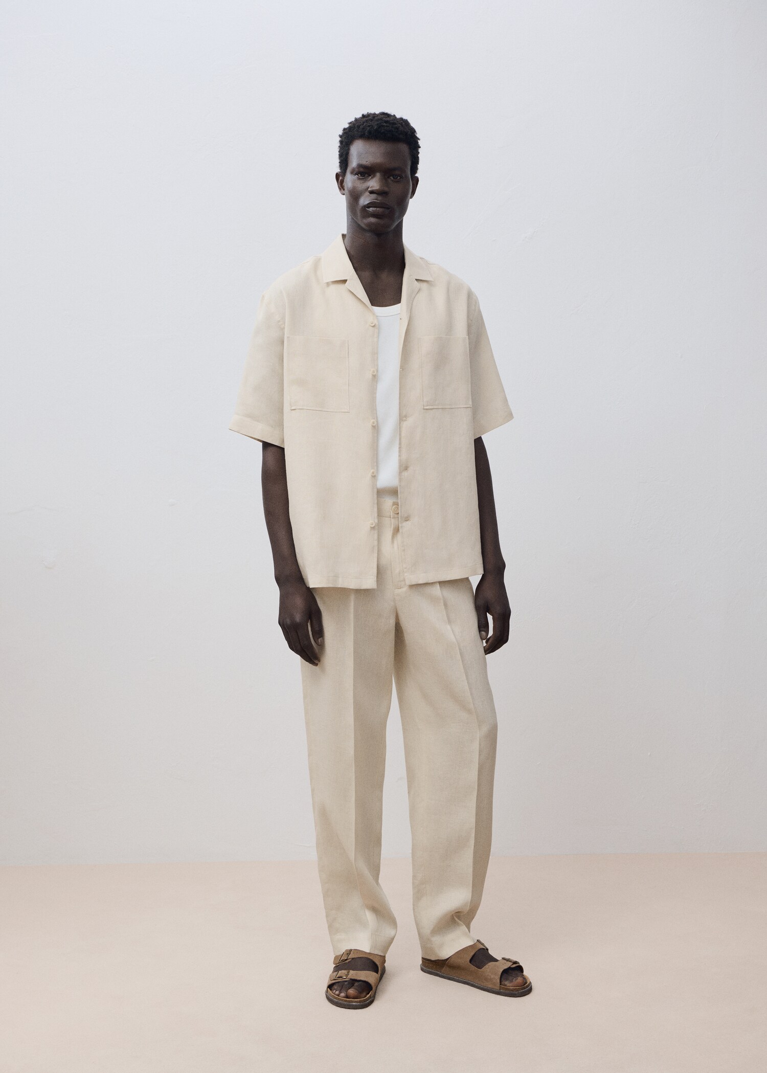 100% linen pleated trousers - Details of the article 3