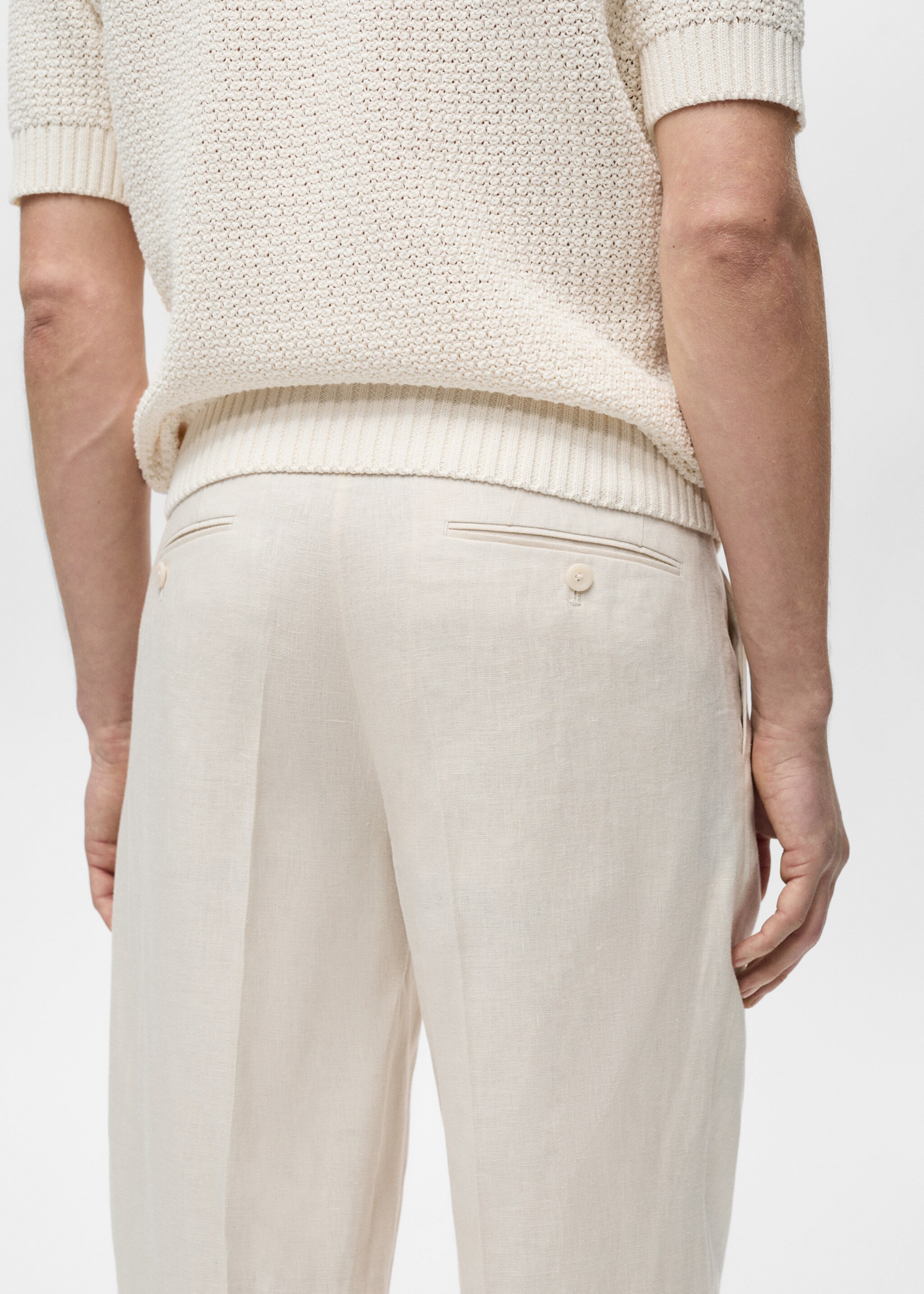 100% linen pleated trousers - Details of the article 2