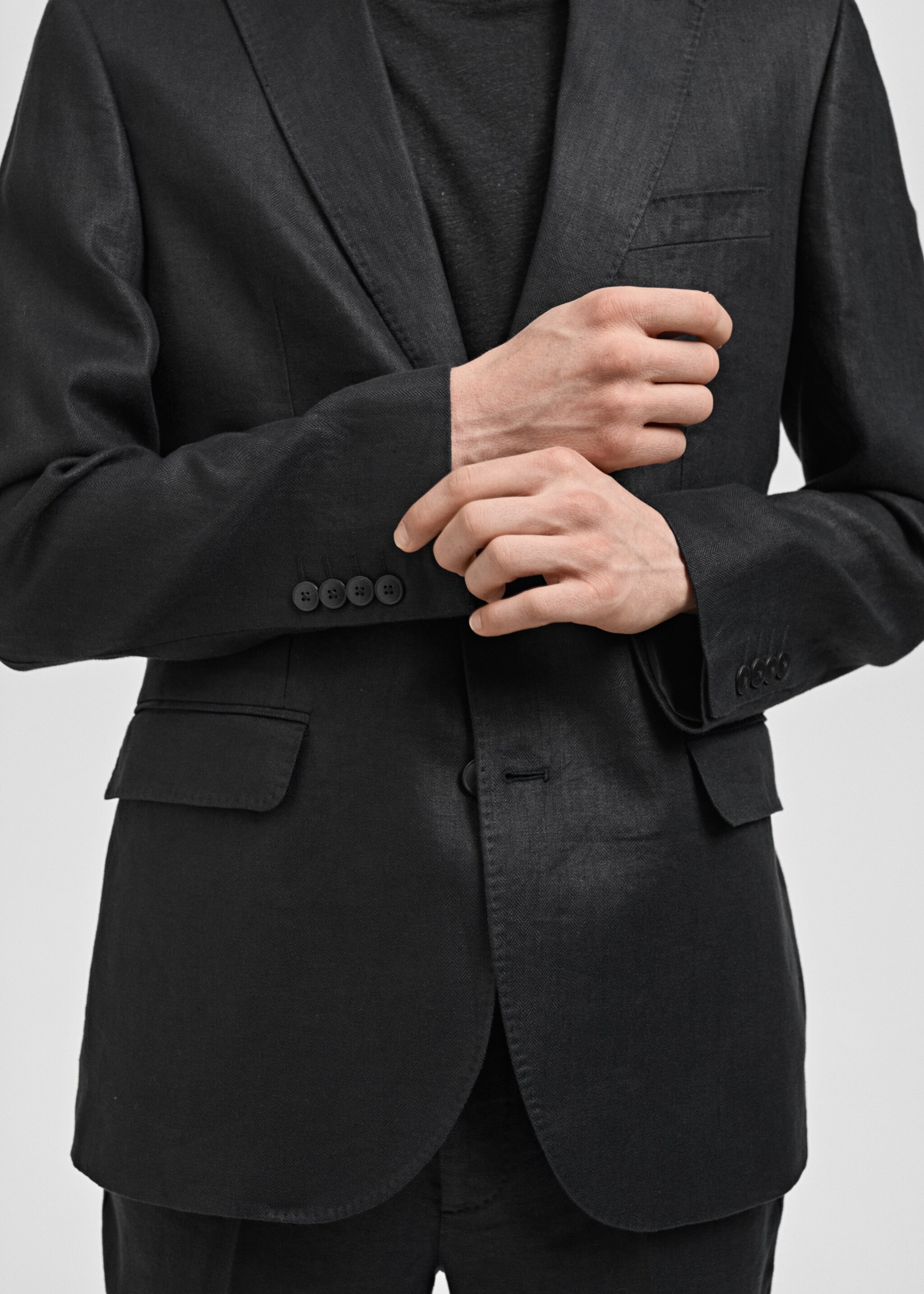 Amalfi 100% linen slim-fit suit jacket - Details of the article 6
