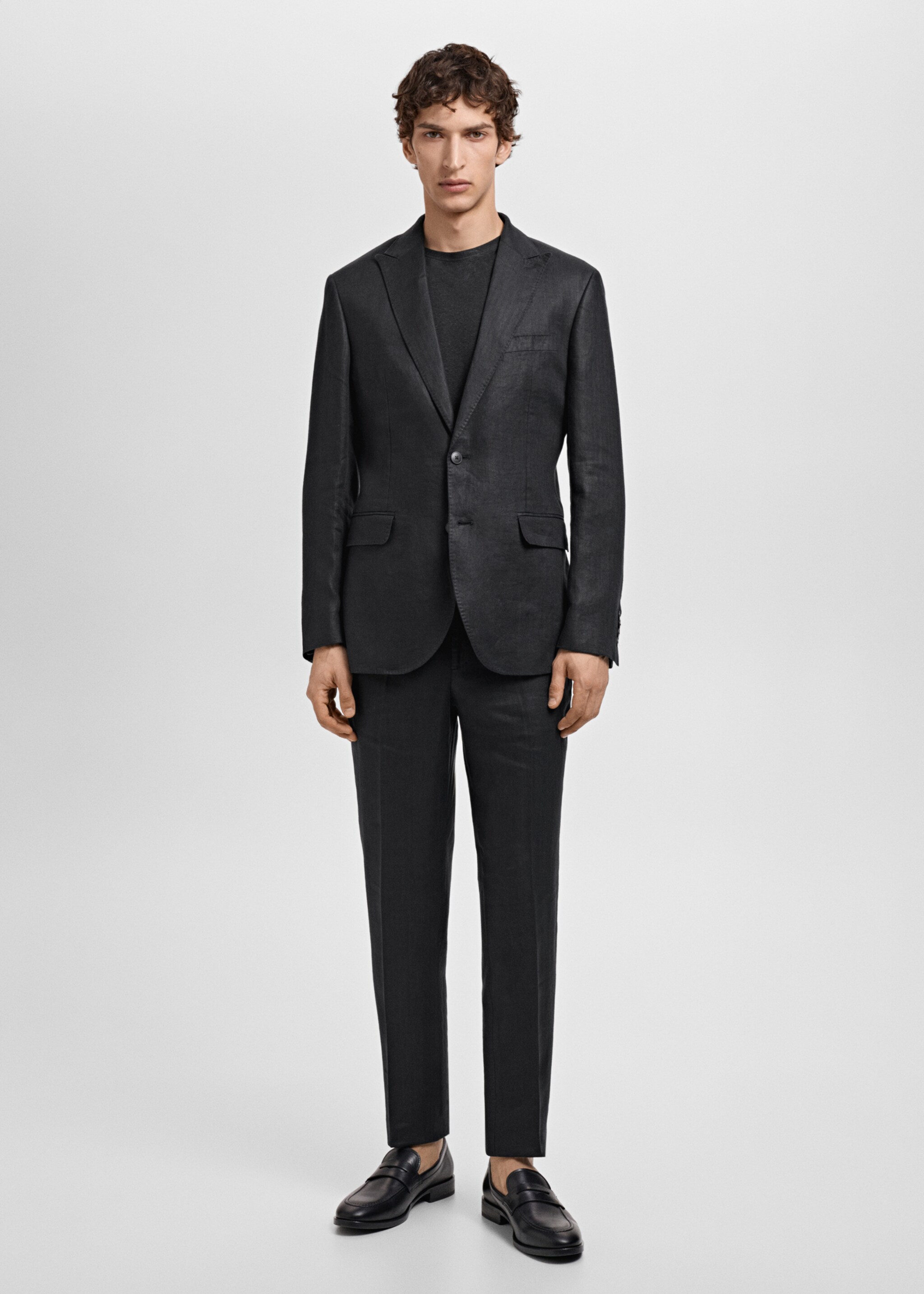 Amalfi 100% linen slim-fit suit jacket - General plane